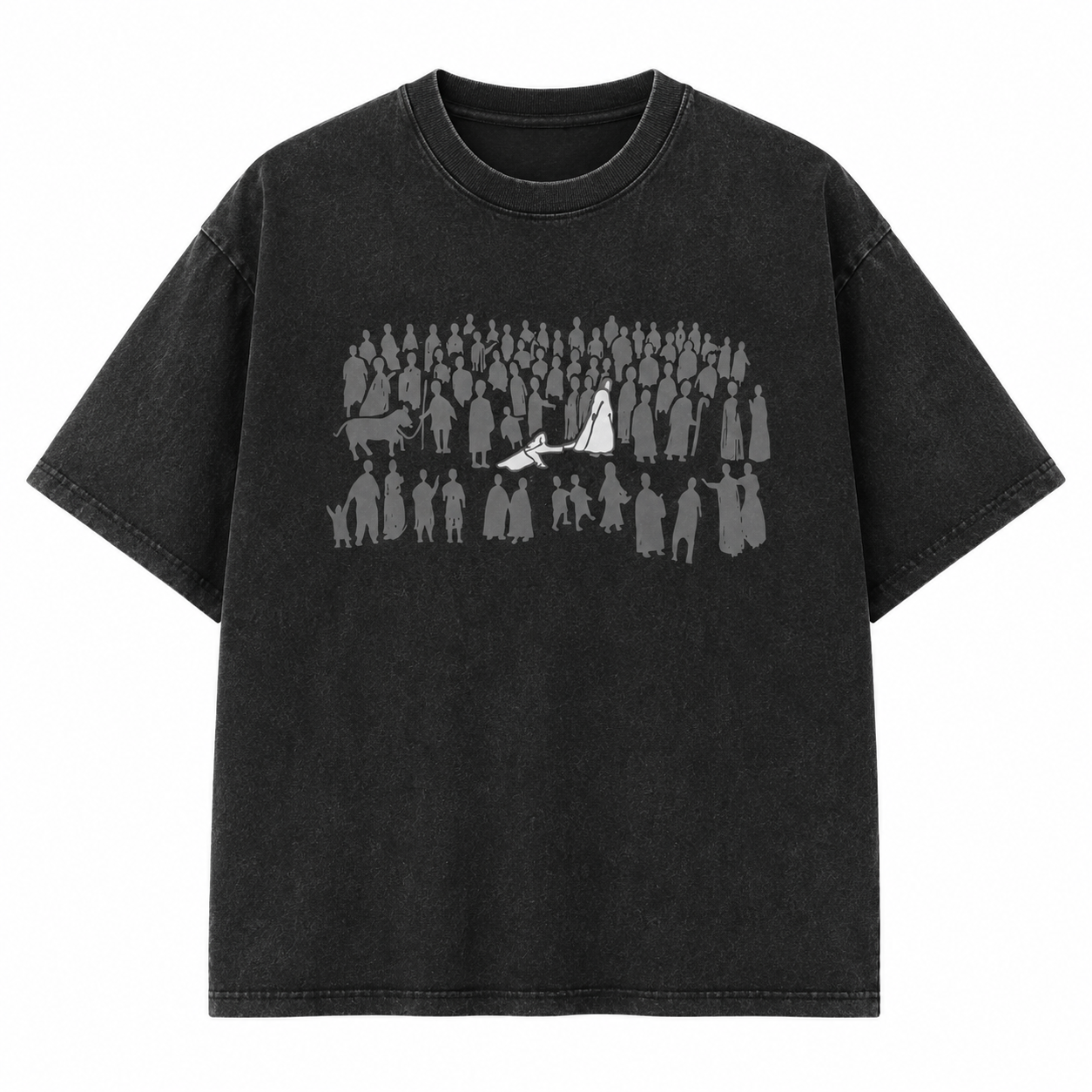 Christian Graphic T-Shirt: Woman Touches Jesus, Scripture Verse Tee