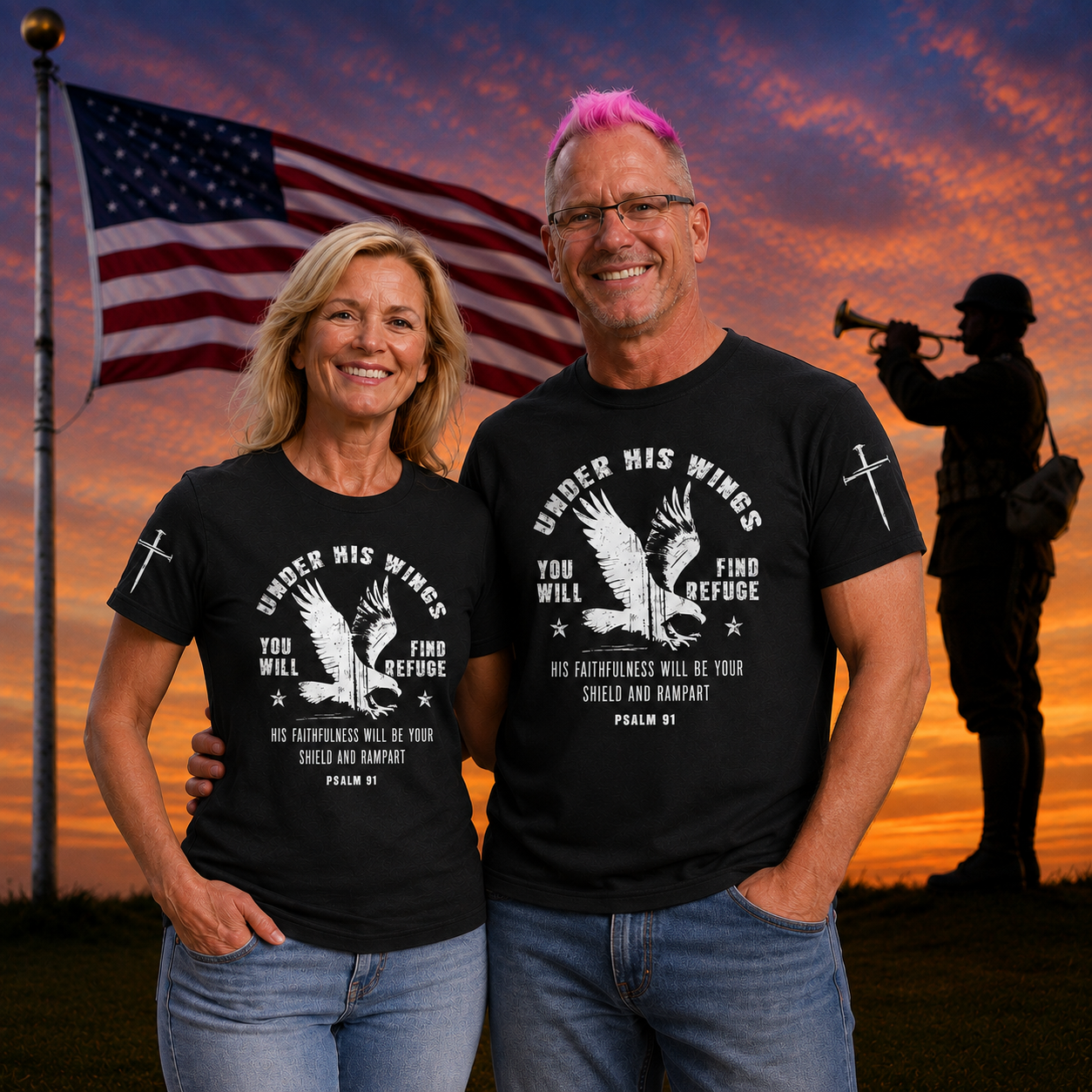 Psalm 91 Pattern 100% Cotton T-Shirt