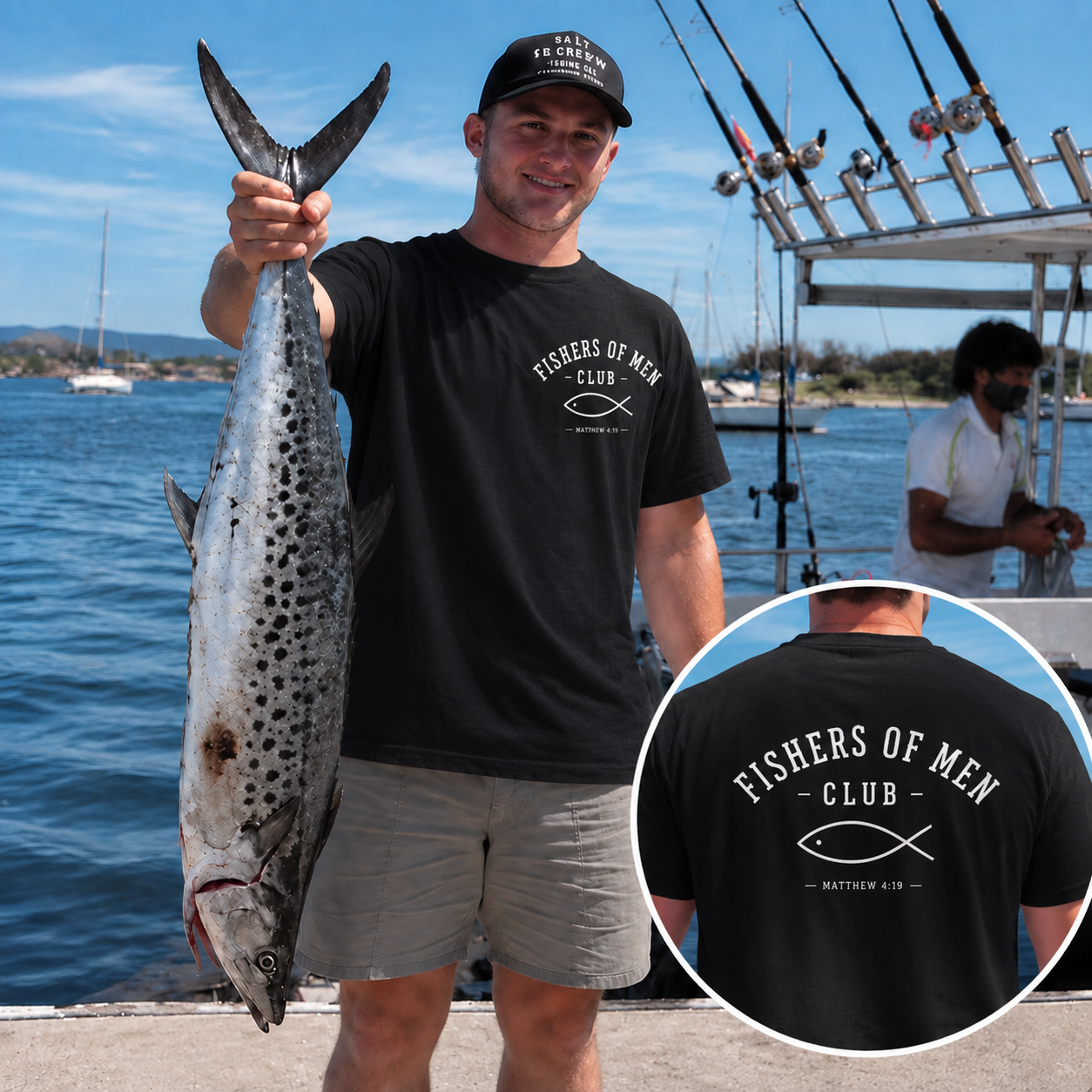Fishers Of Man Club Pattern 100% Cotton T-Shirt