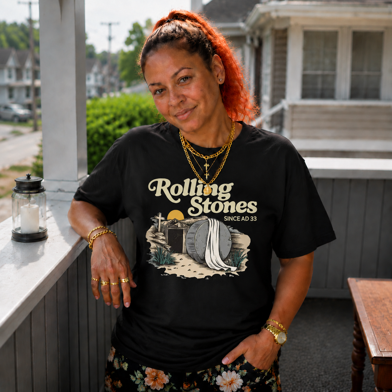 Rolling Stones Since  Ad 33 Pattern Print Crew Neck T-Shirt