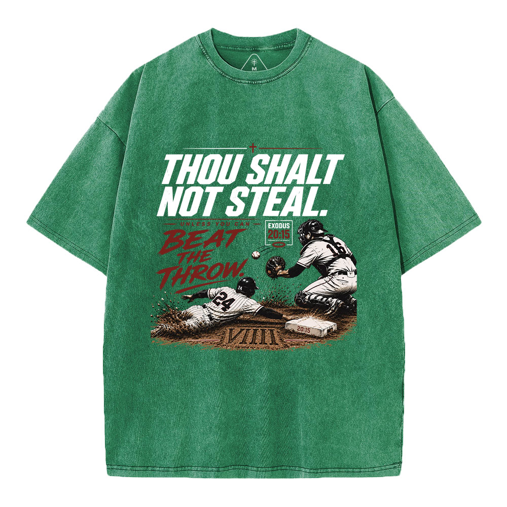 Thou Shalt Not Steal Christian Washed T-Shirt