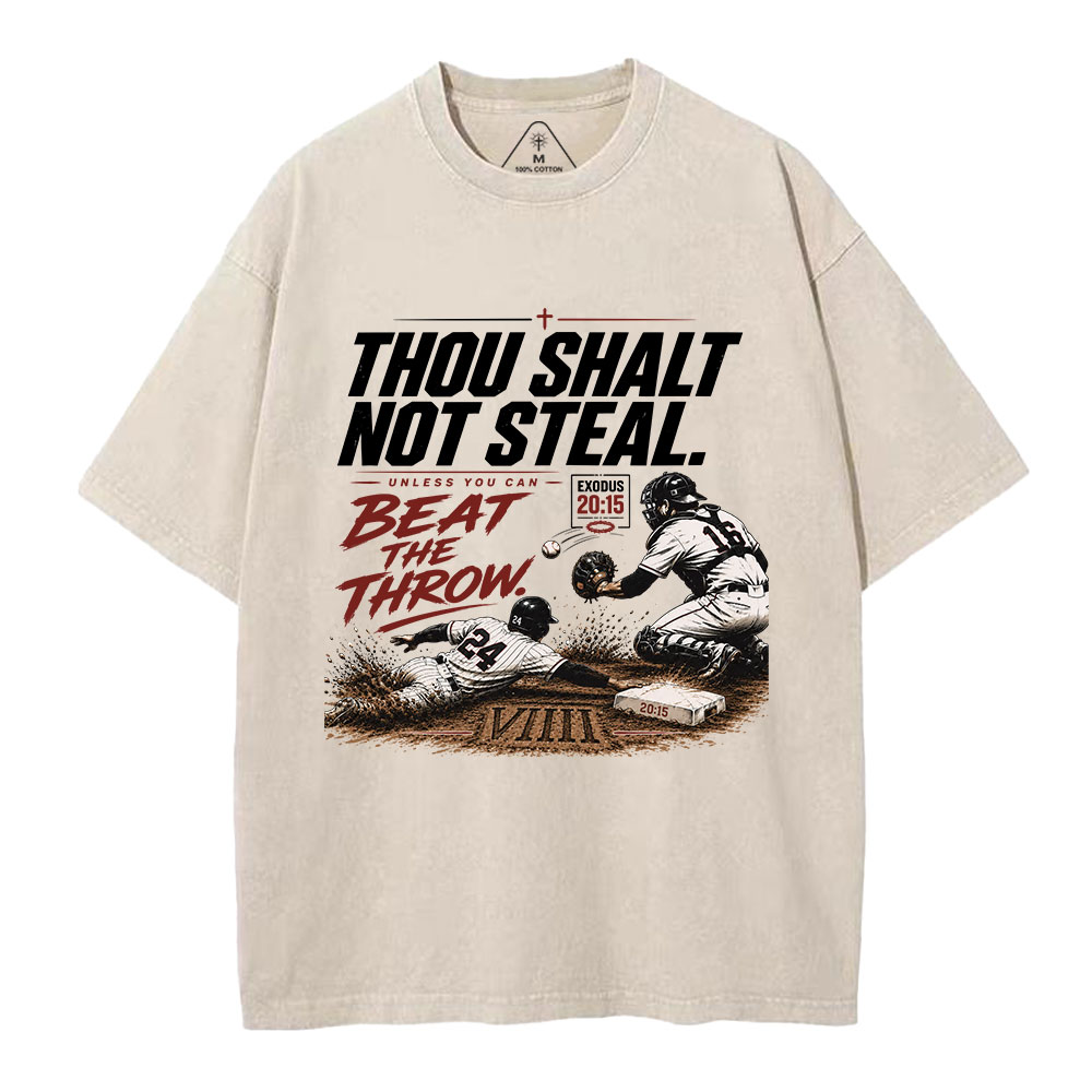Thou Shalt Not Steal Christian Washed T-Shirt