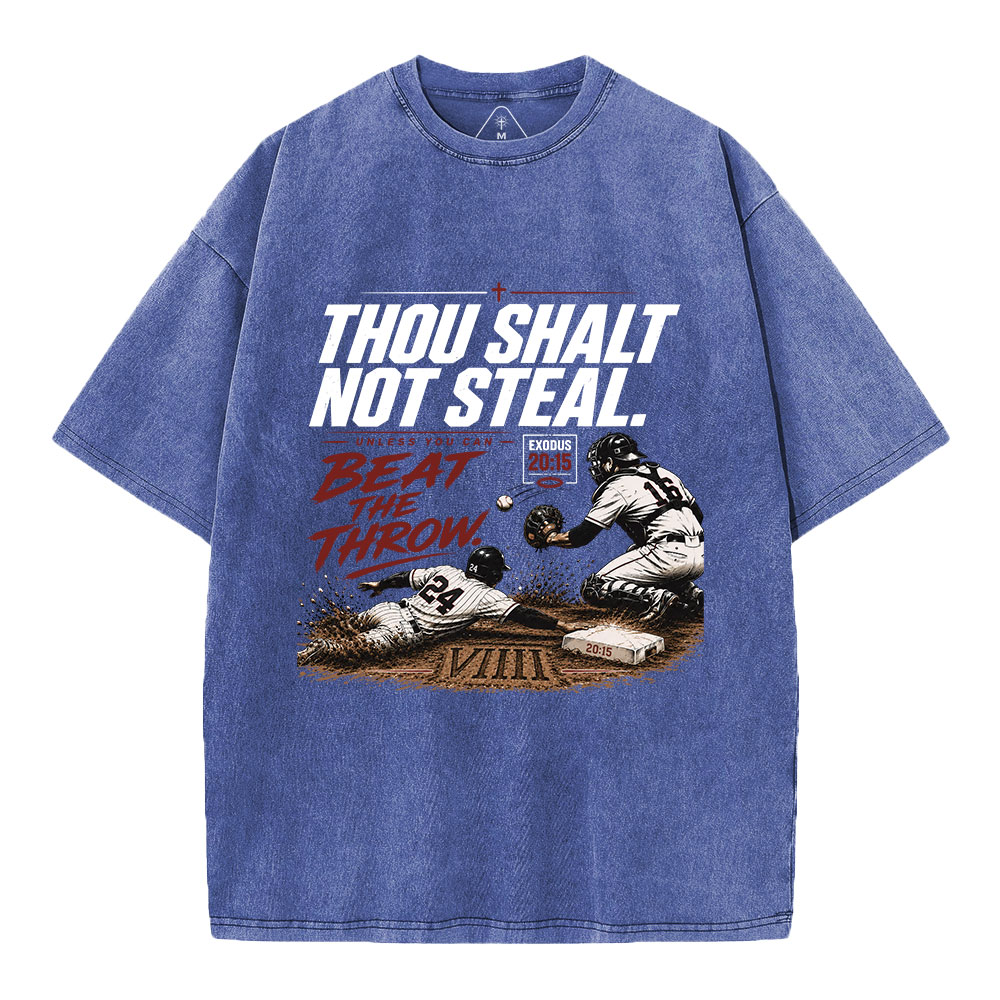 Thou Shalt Not Steal Christian Washed T-Shirt
