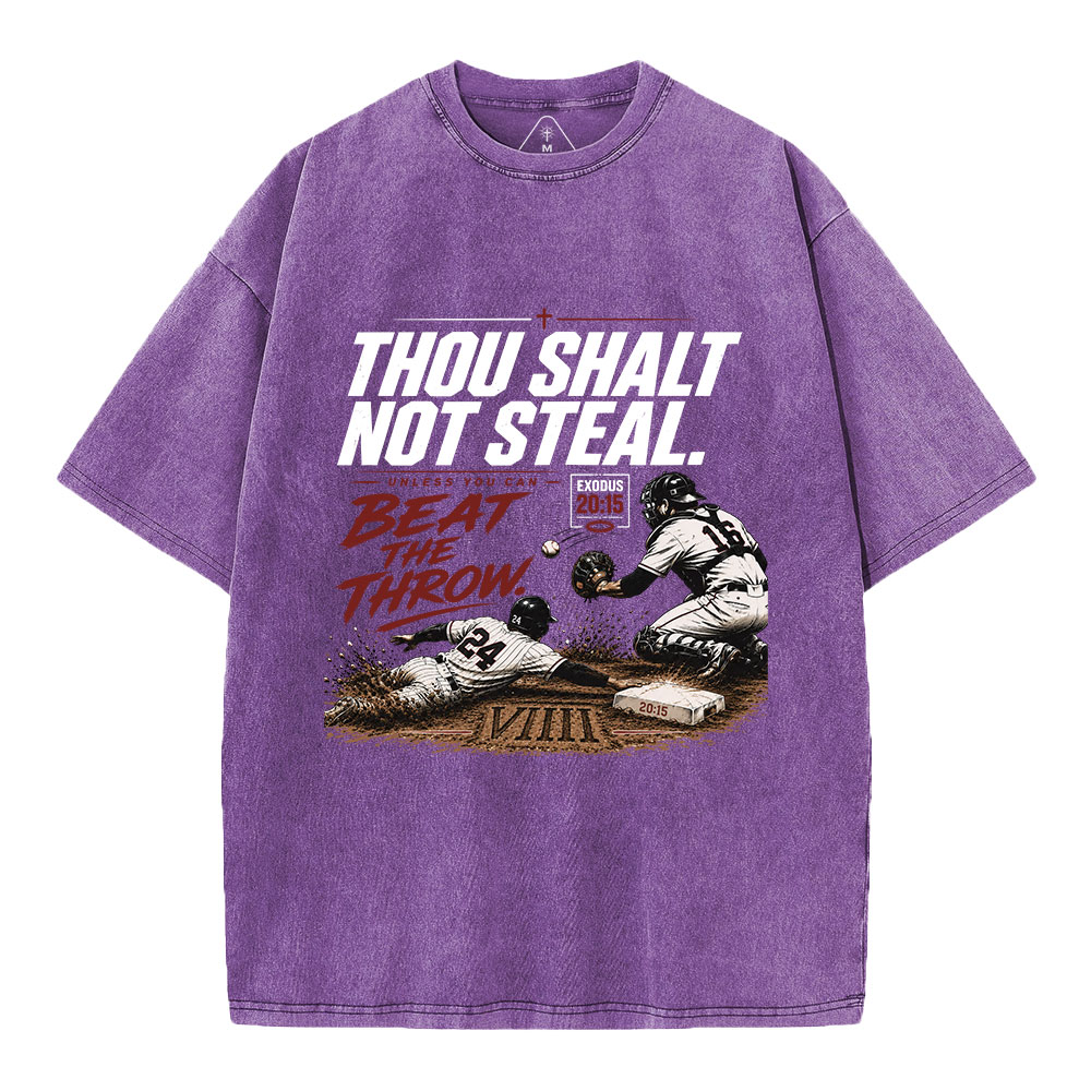Thou Shalt Not Steal Christian Washed T-Shirt