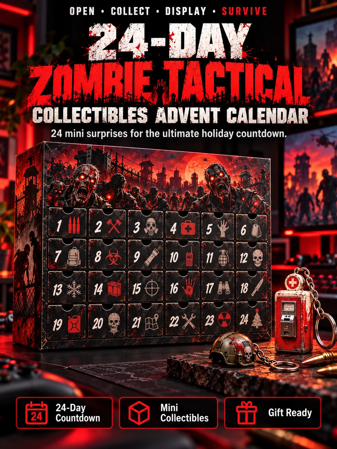 24-Day Zombie Tactical Collectibles Advent Calendar