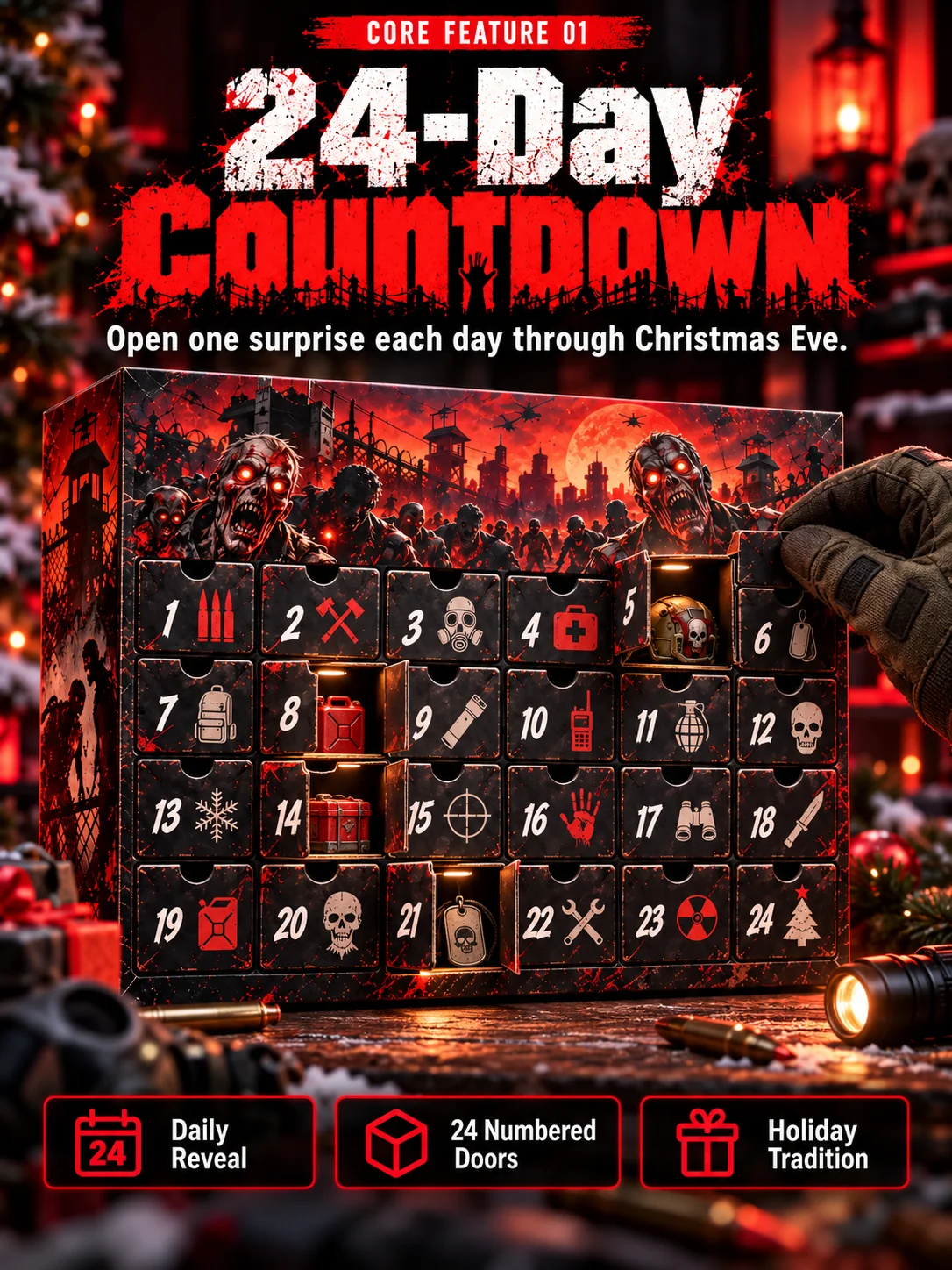 Zombie tactical themed collectibles