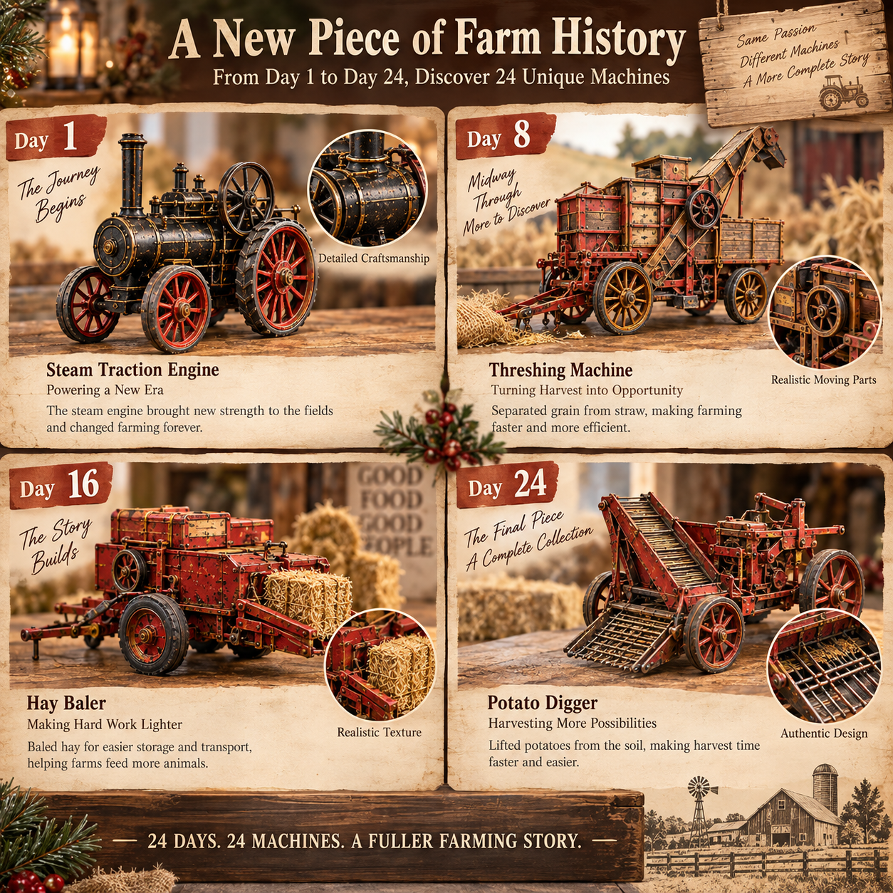 Day 1 to Day 24 vintage farm machinery collection