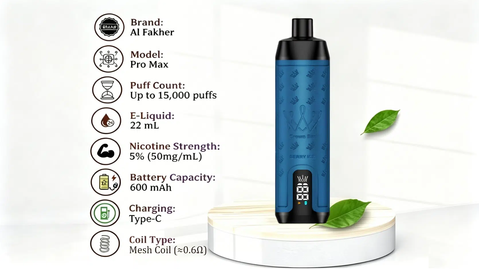 Al Fakher 15000 Pro Max | 15K Puffs & Mesh Coil