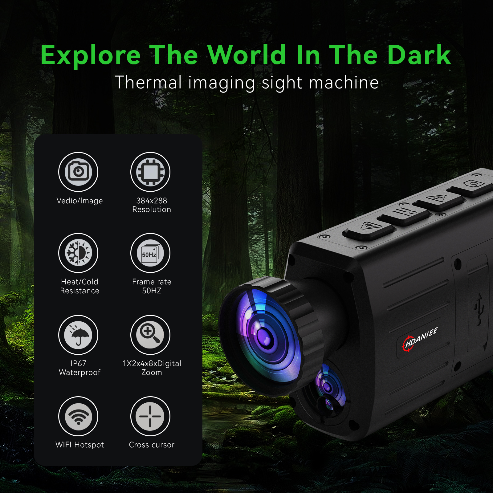 Thermal Monocular Night Vision Imaging Monoscope XQ335 35/50mm 50Hz Night Vision Goggles Thermal Scopes for Hunting XQ635