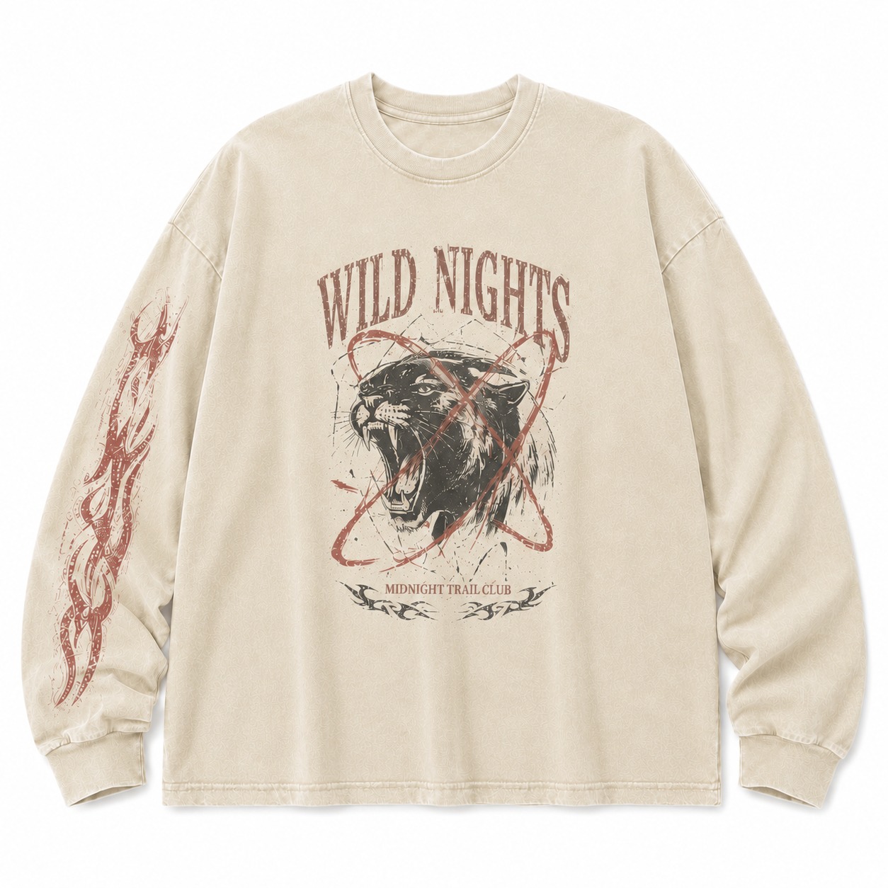 Wild Nights Washed Graphic Long Sleeve Shirt