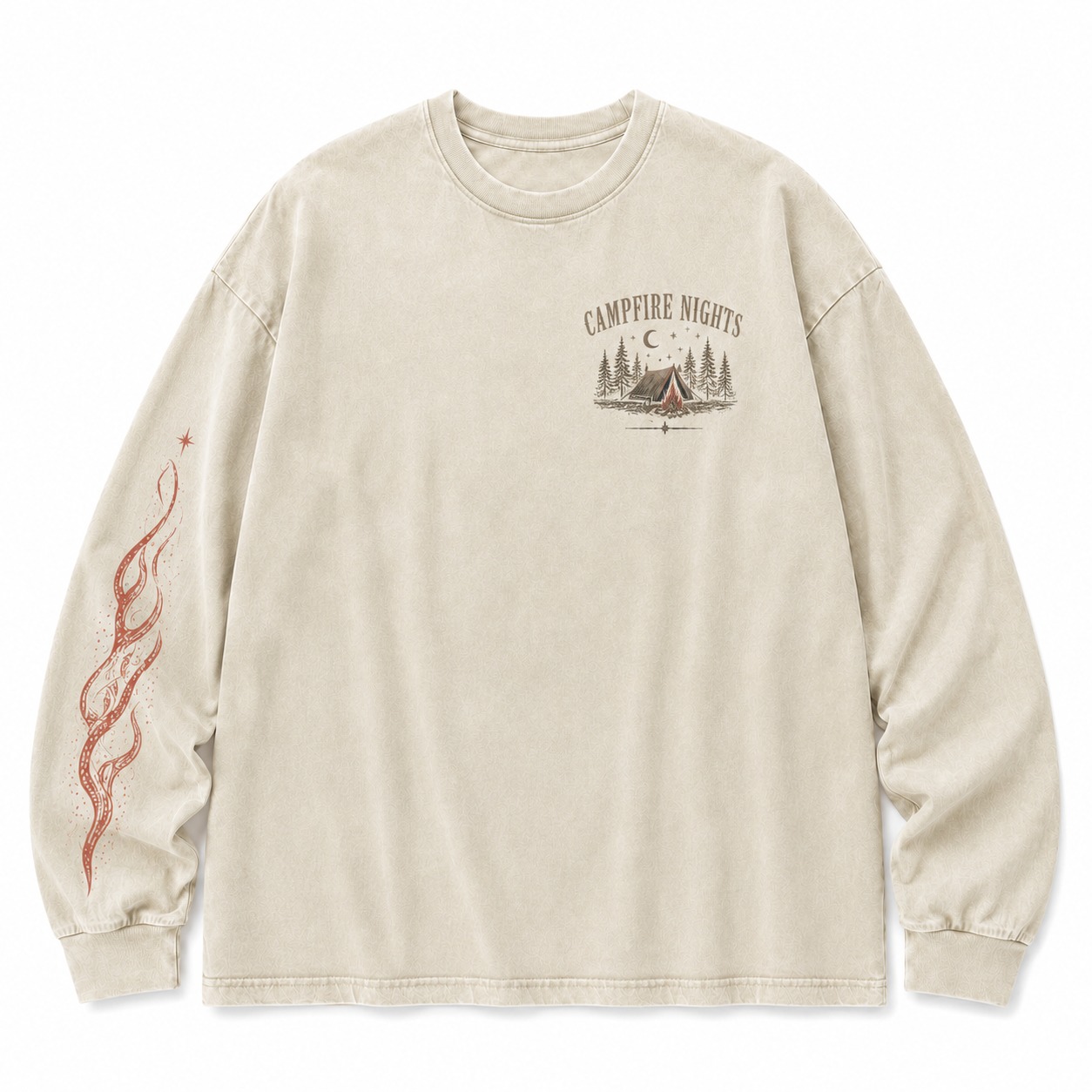 Campfire Nights Graphic Washed Long Sleeve Tee