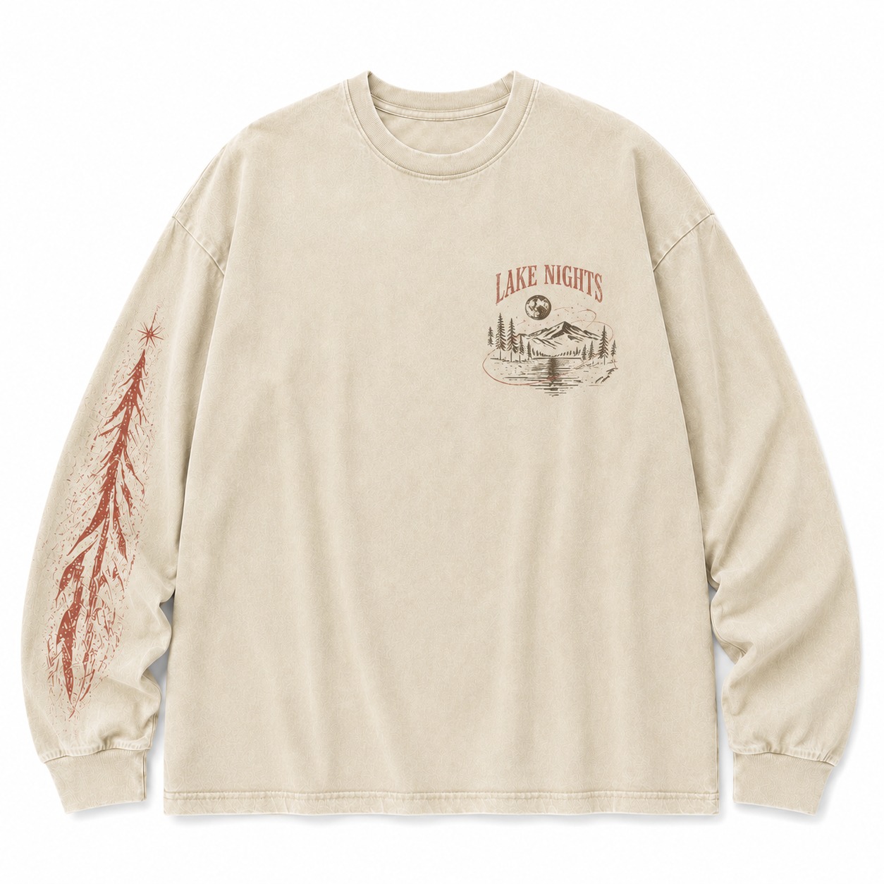 Lake Nights Graphic Washed Long Sleeve Tee