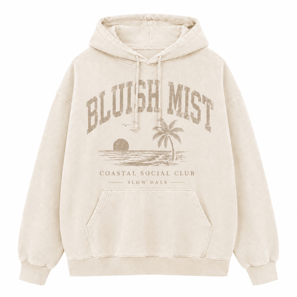 Bluish Mist Coastal Social Club Washed Hoodie