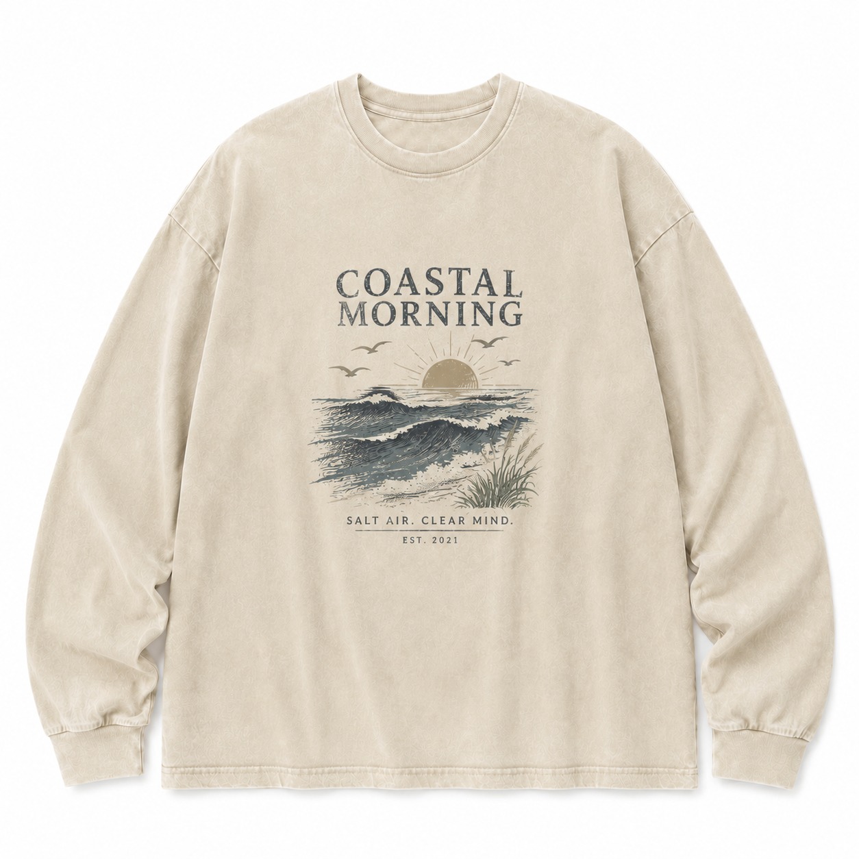 Coastal Morning Washed Long Sleeve Tee