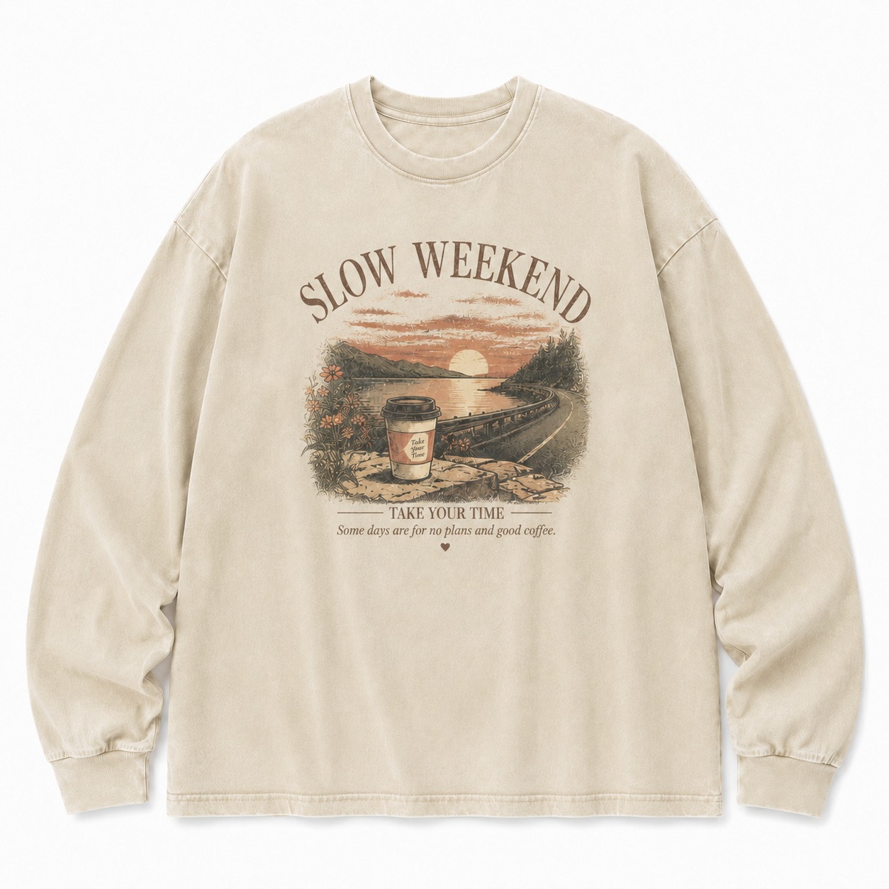 Slow Weekend Washed Long Sleeve Tee
