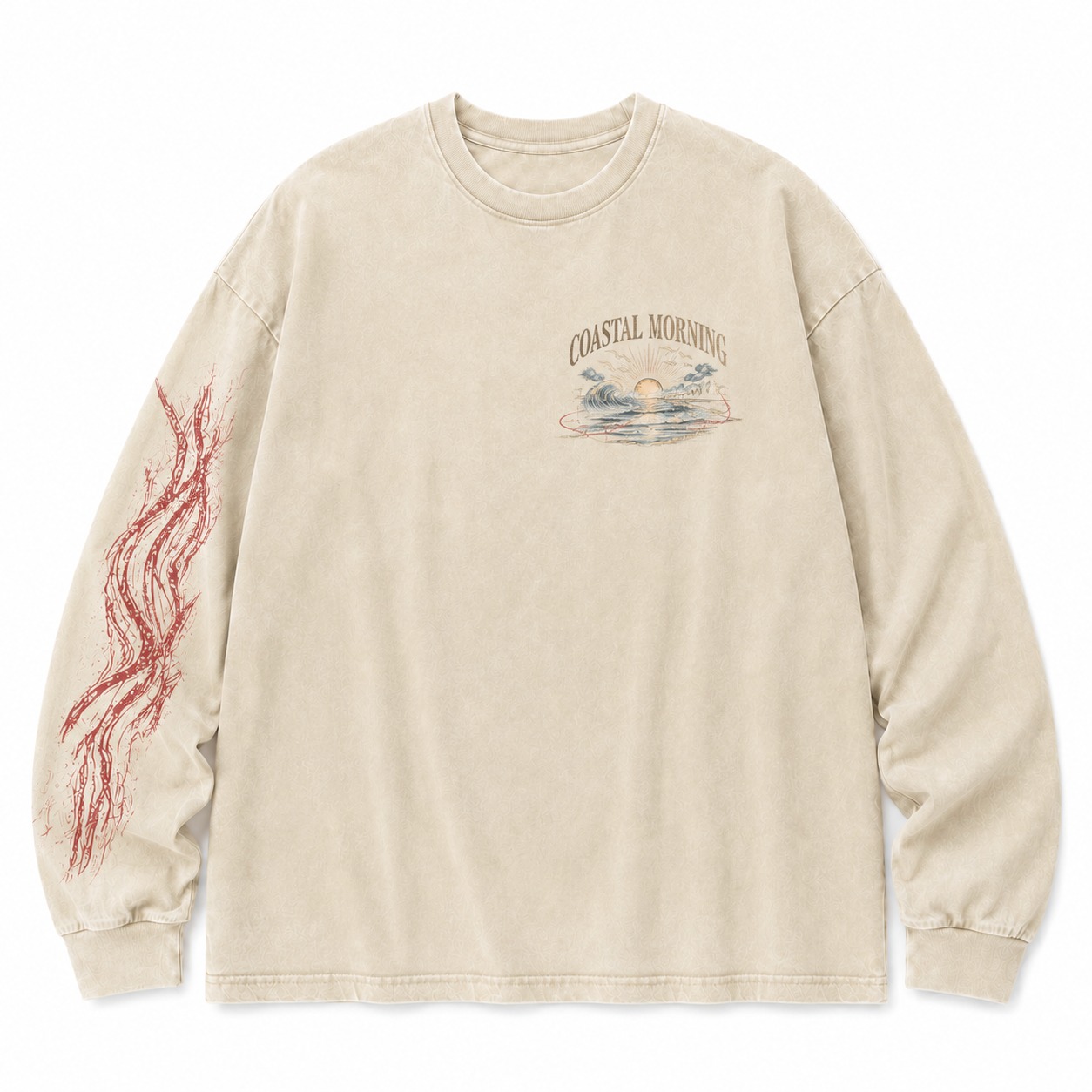 Coastal Morning Graphic Washed Long Sleeve Tee