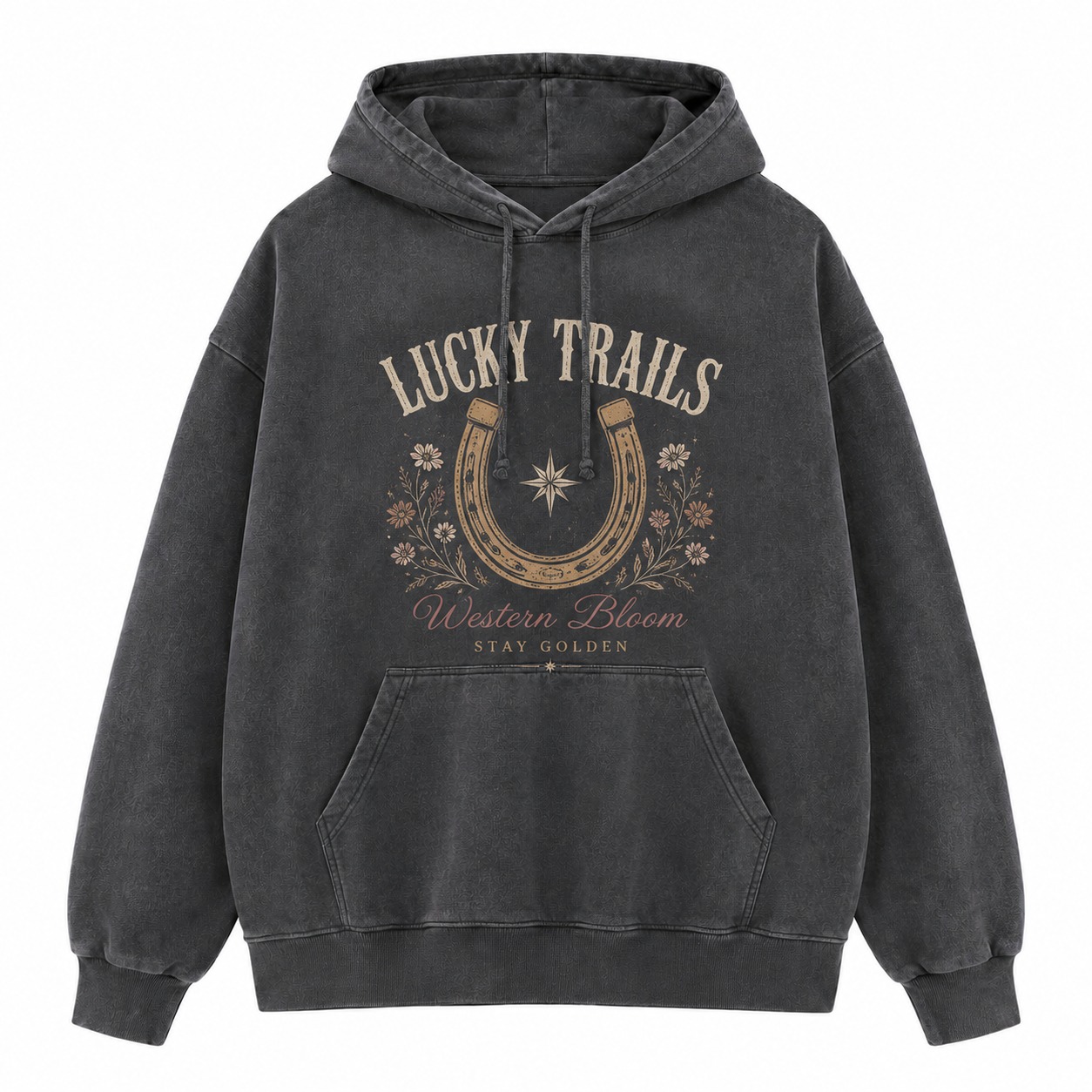 Lucky Trails Western Bloom Washed Hoodie