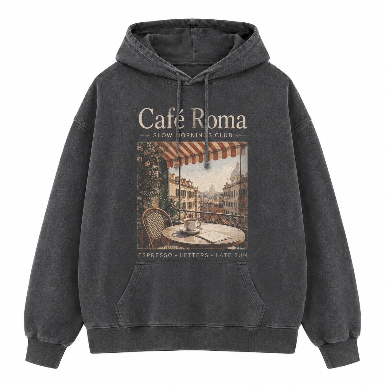 Cafe Roma Slow Mornings Washed Hoodie