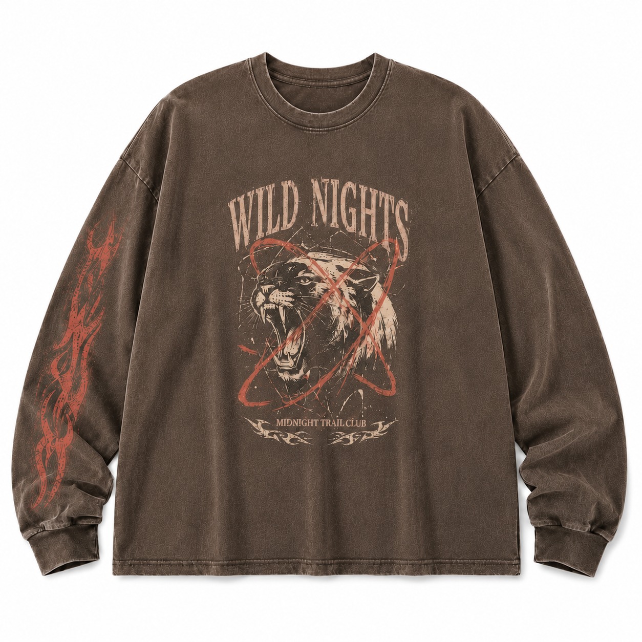 Wild Nights Washed Graphic Long Sleeve Shirt