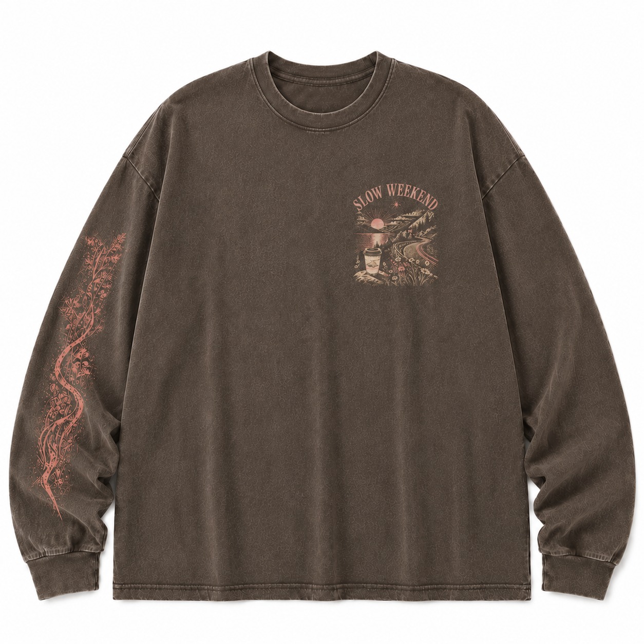 Slow Weekend Graphic Washed Long Sleeve Tee