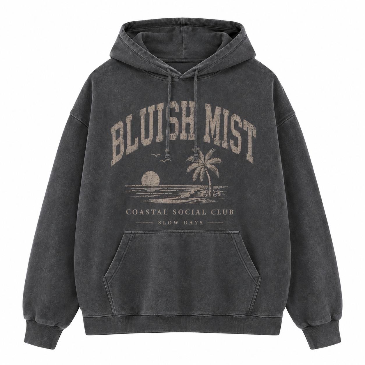 Bluish Mist Coastal Social Club Washed Hoodie