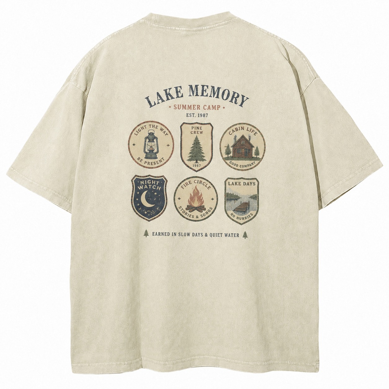 Lake Memory Summer Camp Badge Tee