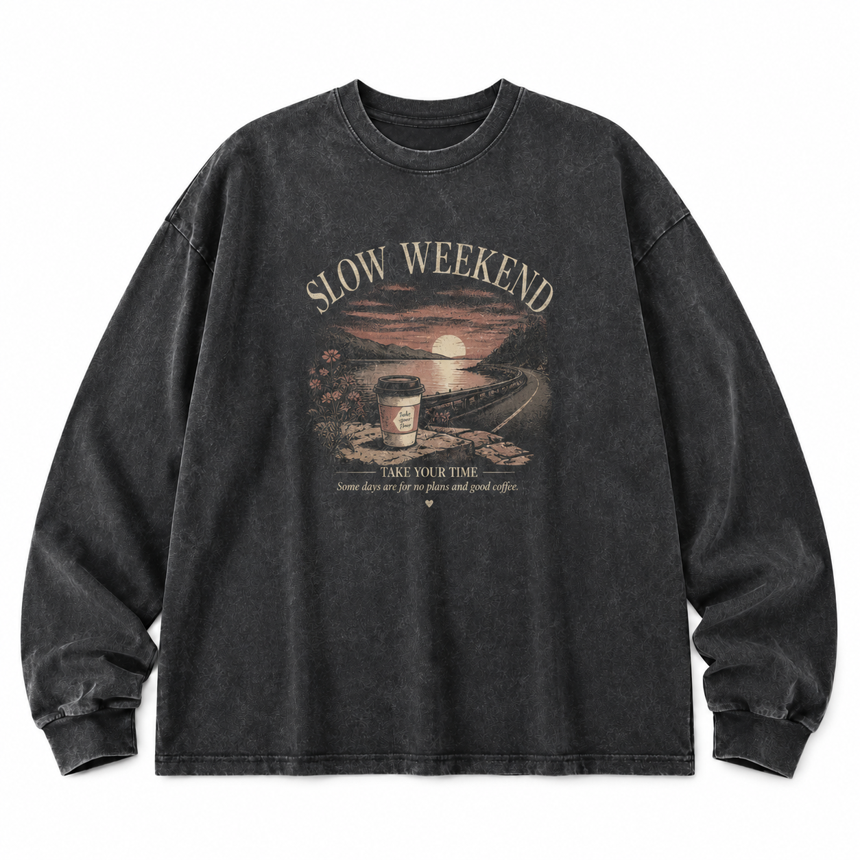 Slow Weekend Washed Long Sleeve Tee