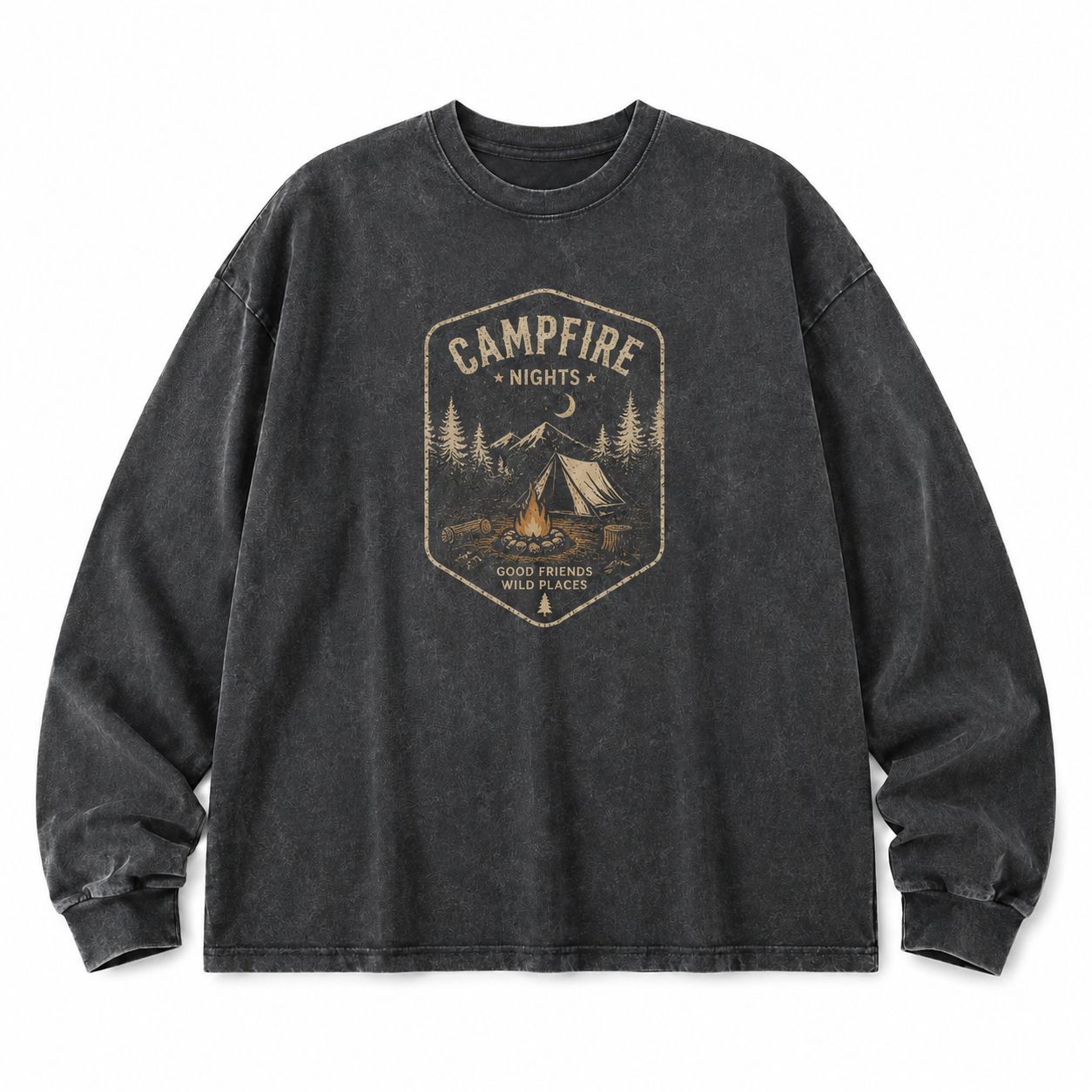 Campfire Nights Washed Long Sleeve Tee