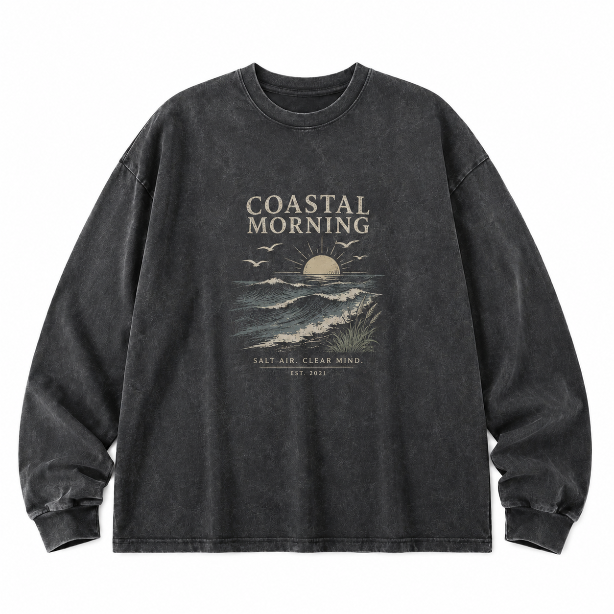 Coastal Morning Washed Long Sleeve Tee