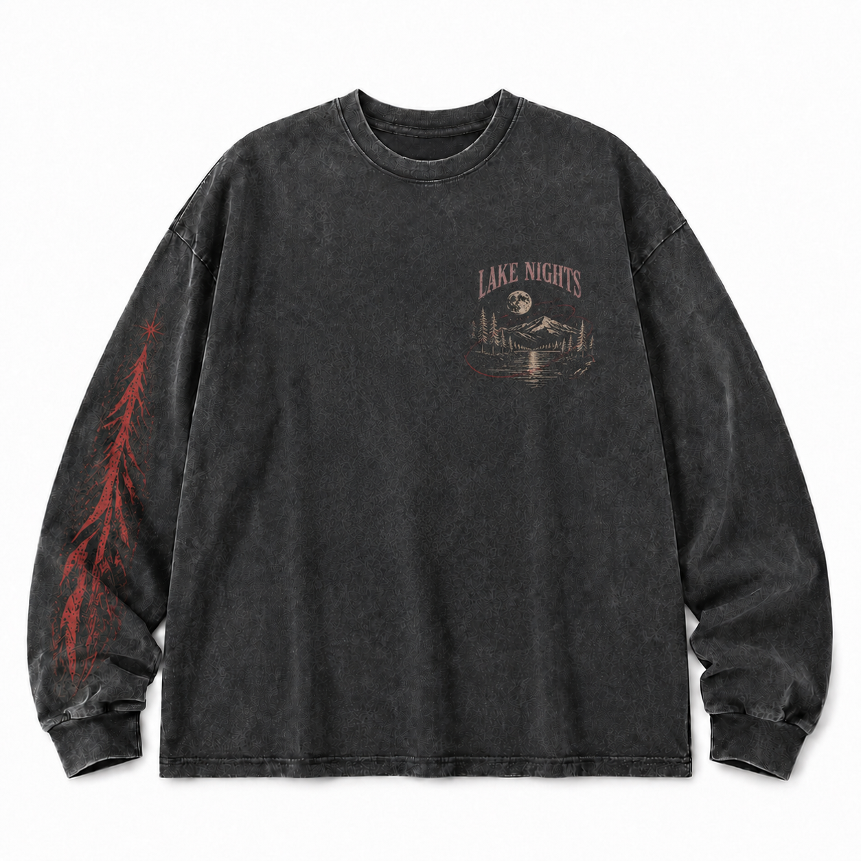 Lake Nights Graphic Washed Long Sleeve Tee