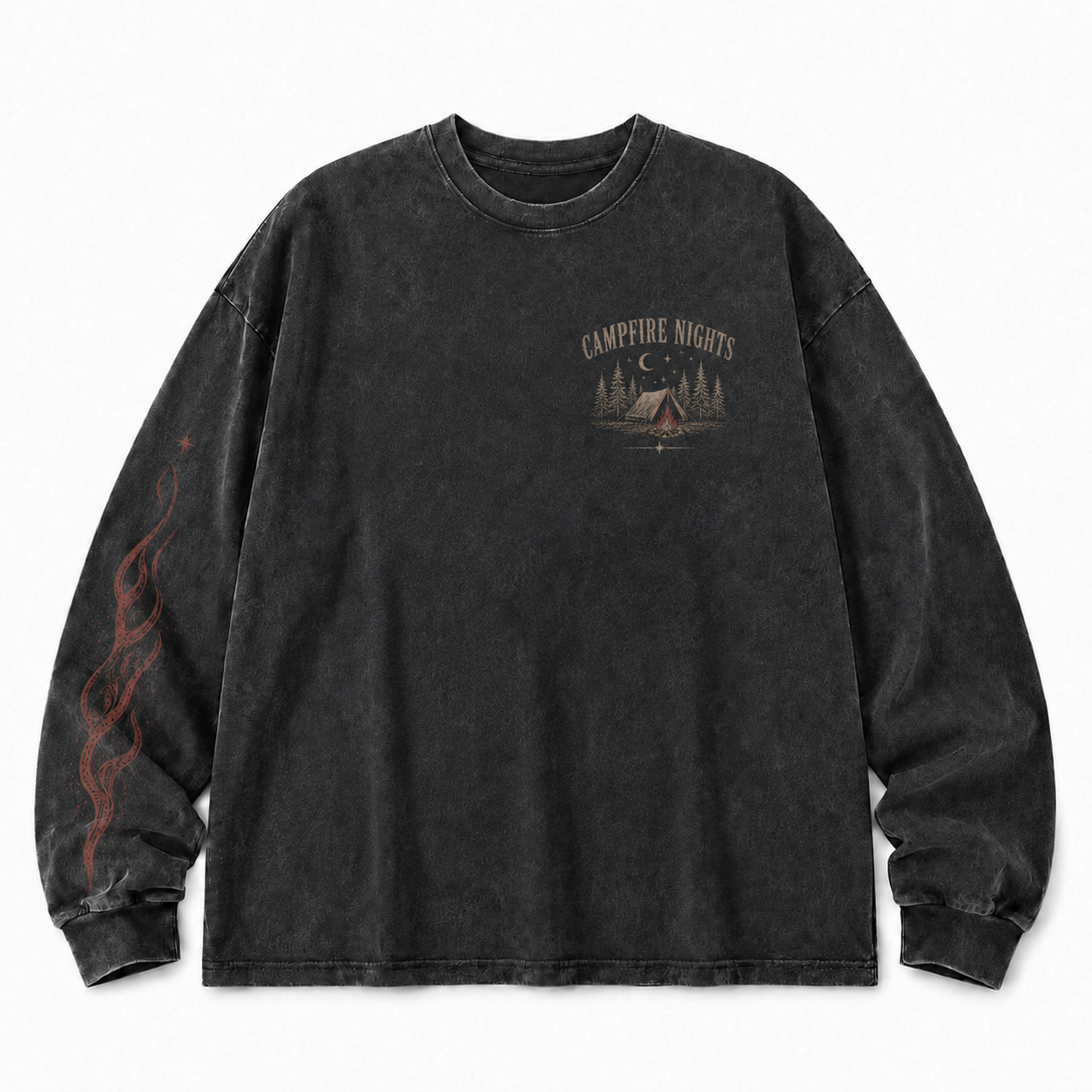 Campfire Nights Graphic Washed Long Sleeve Tee