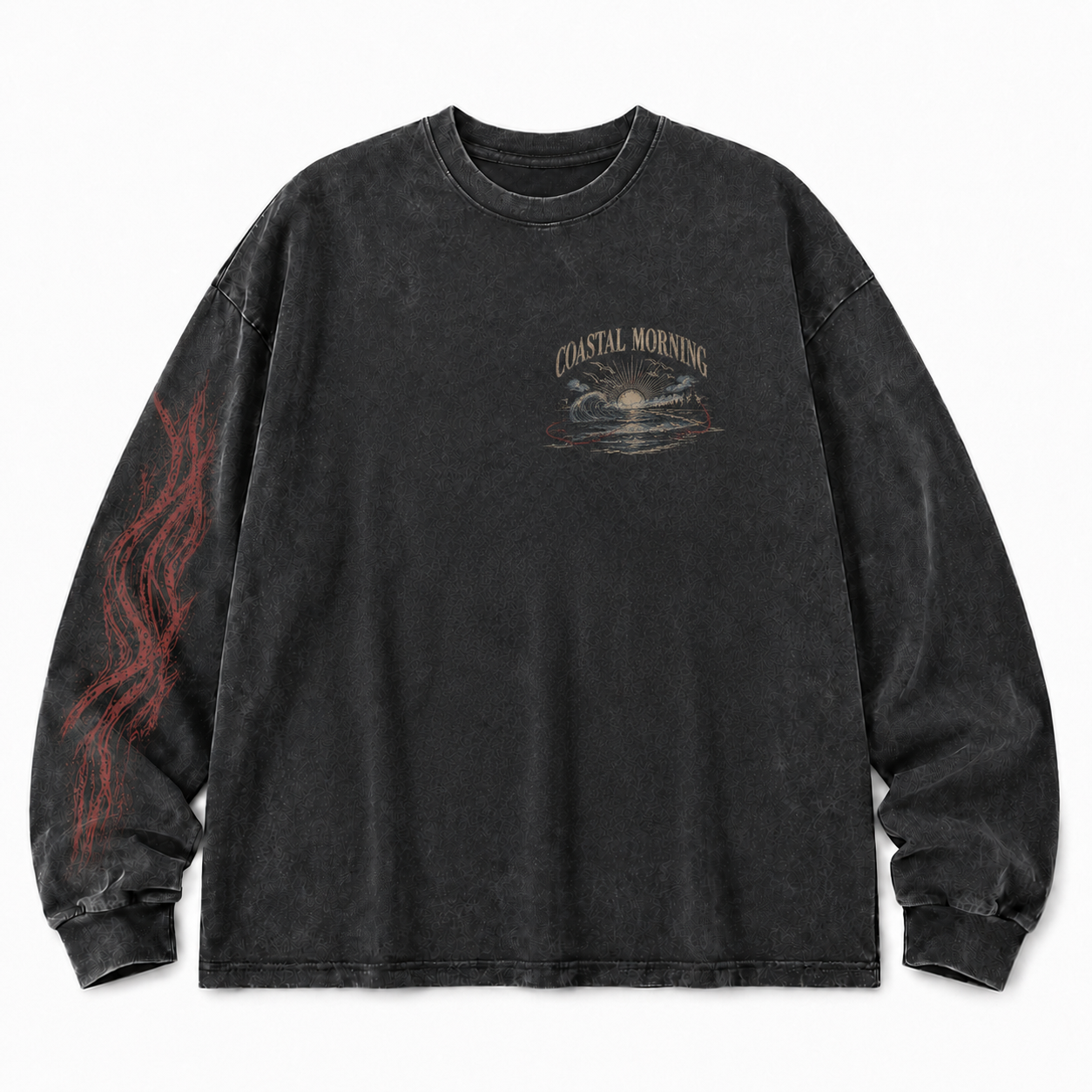 Coastal Morning Graphic Washed Long Sleeve Tee