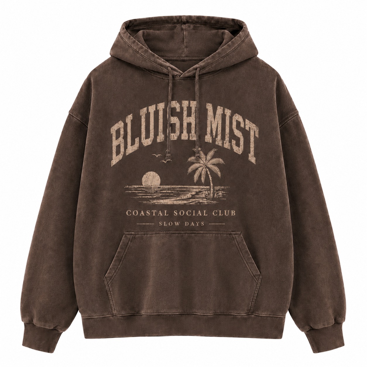 Bluish Mist Coastal Social Club Washed Hoodie