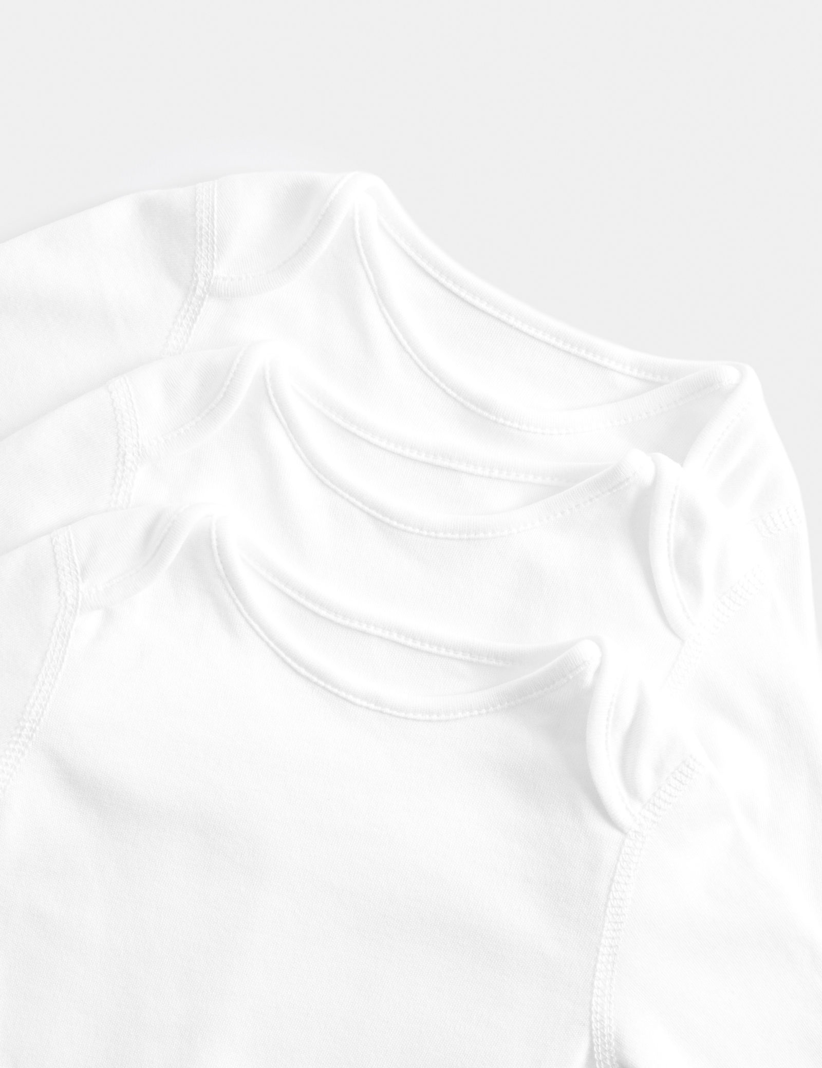 7 Pack Pure Cotton Long Sleeve Bodysuits (5lbs-3 Yrs) - WHITE