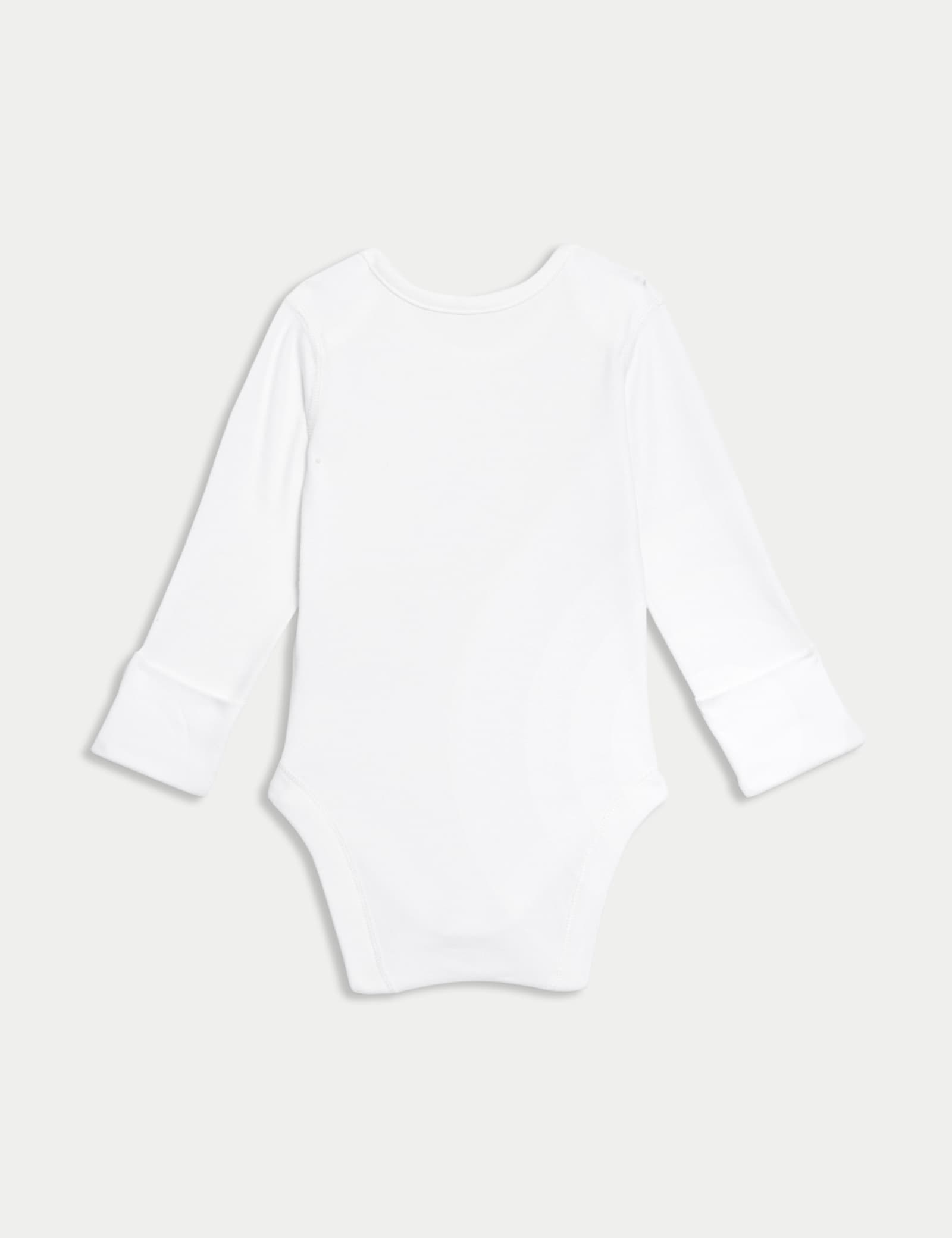 7 Pack Pure Cotton Long Sleeve Bodysuits (5lbs-3 Yrs) - WHITE
