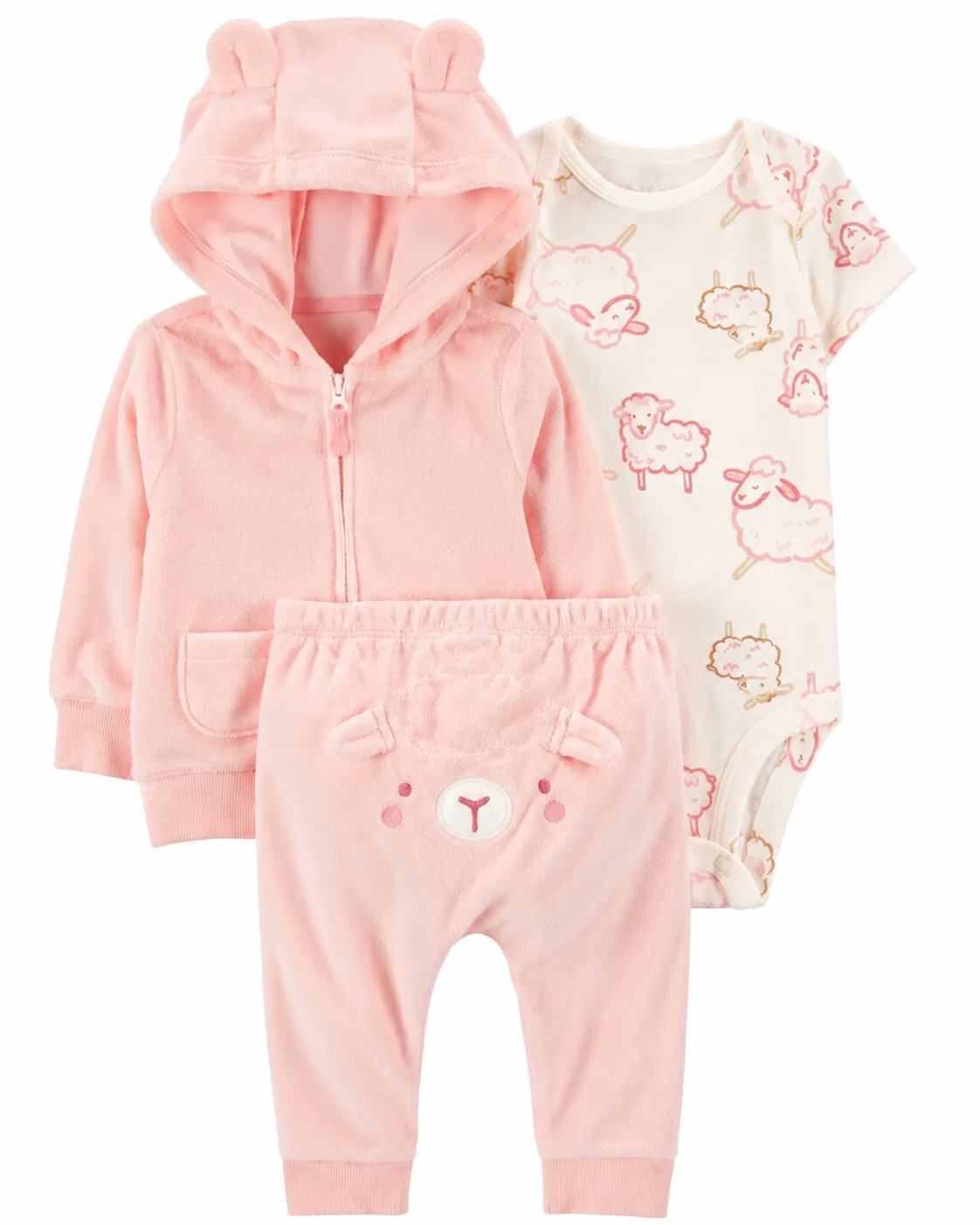 Baby 3-Piece Sheep Little Jacket Set