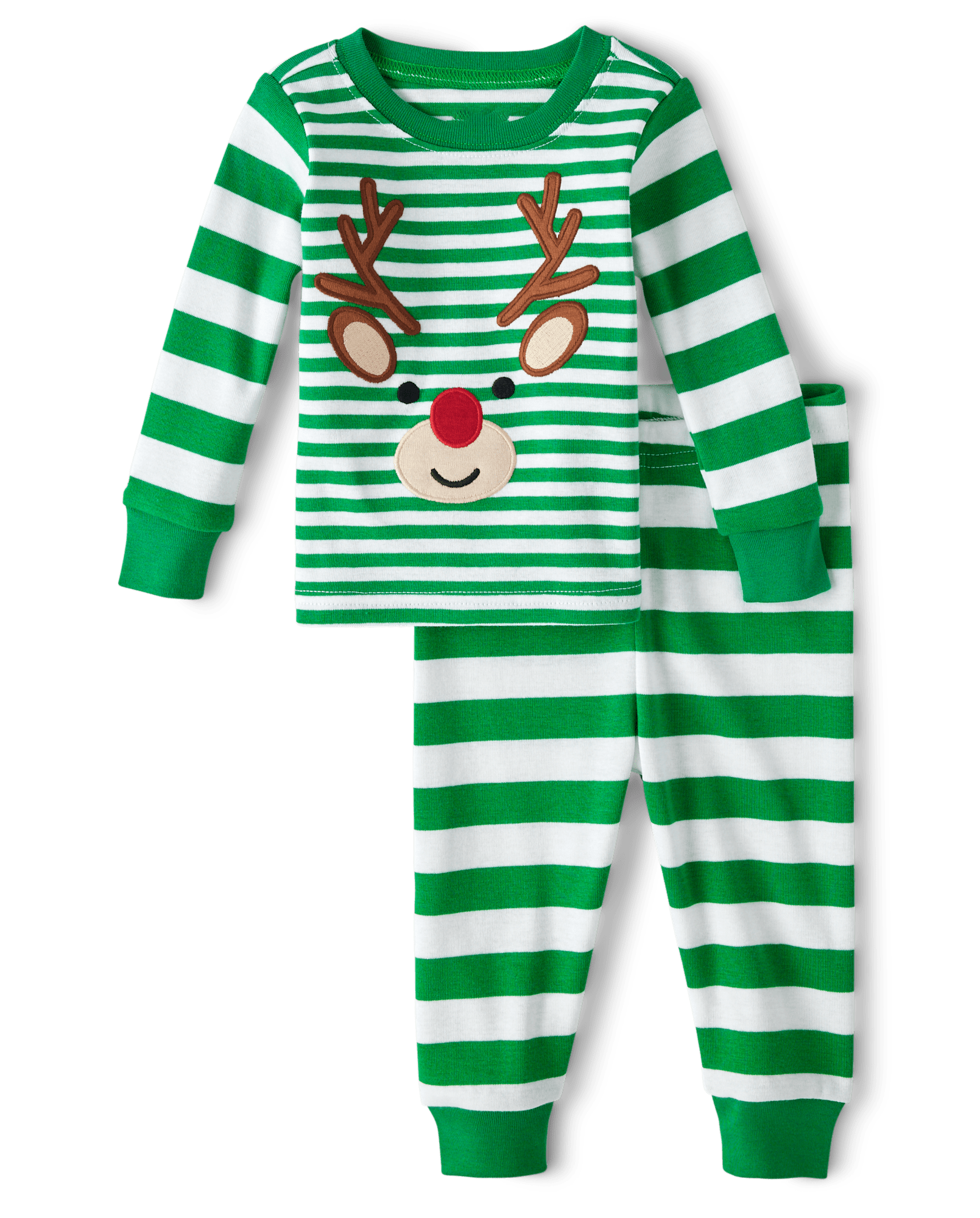 Baby And Toddler Christmas Long Sleeve Holiday Words Snug Fit Cotton Pajamas