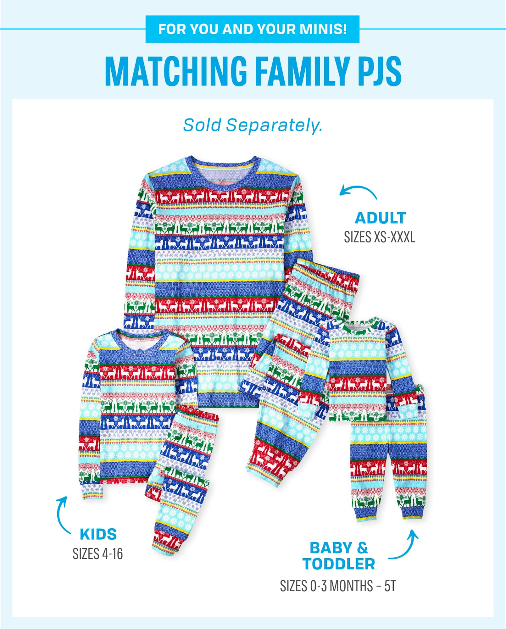 Baby And Toddler Matching Family Christmas Long Sleeve Fairisle Snug Fit Cotton Pajamas