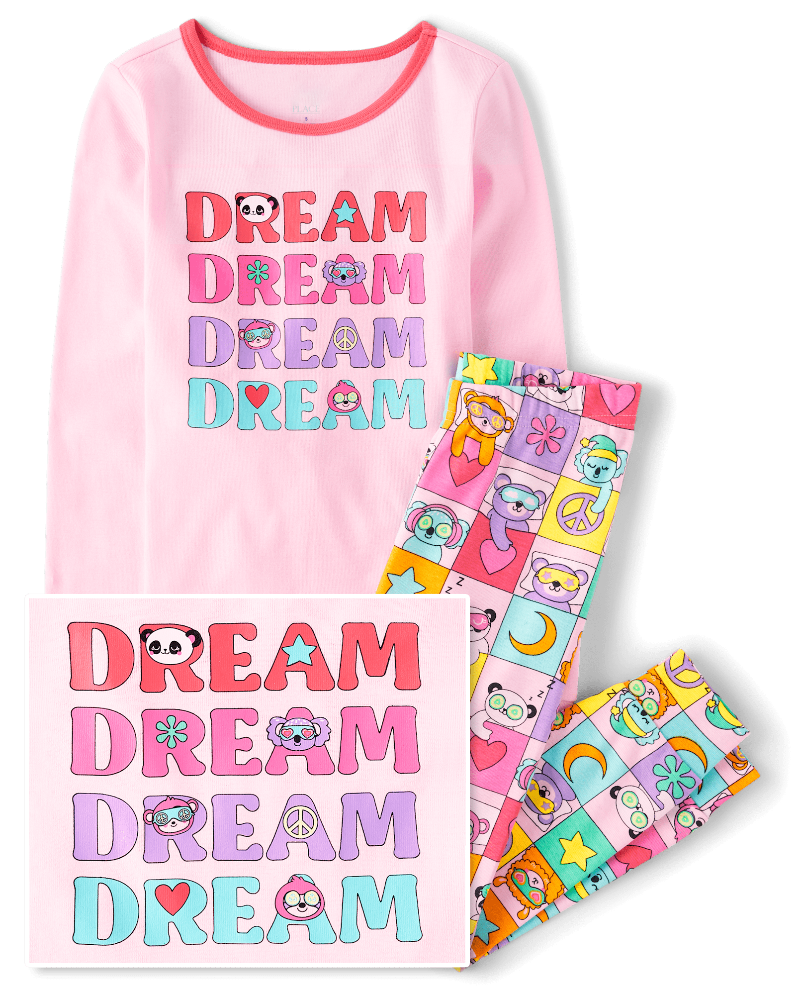 Girls Long Sleeve Dream Snug Fit Cotton Pajamas