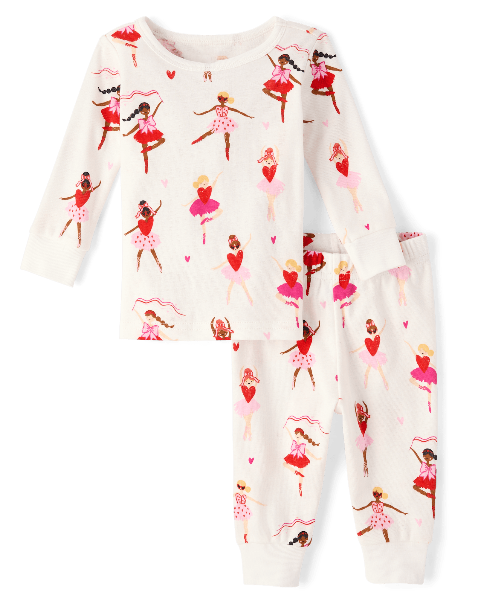 Baby And Toddler Girls Long Sleeve Ballerina Snug Fit Cotton Pajamas