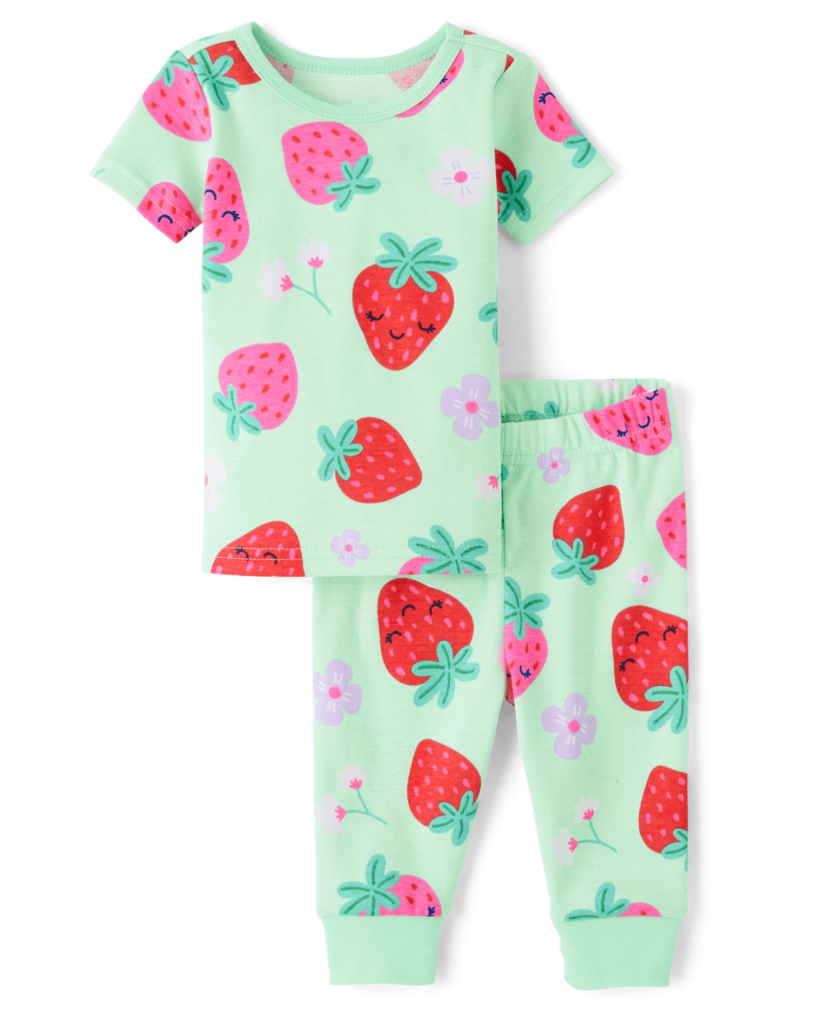Baby And Toddler Girls Short Sleeve Capybara Snug Fit Cotton Pajamas