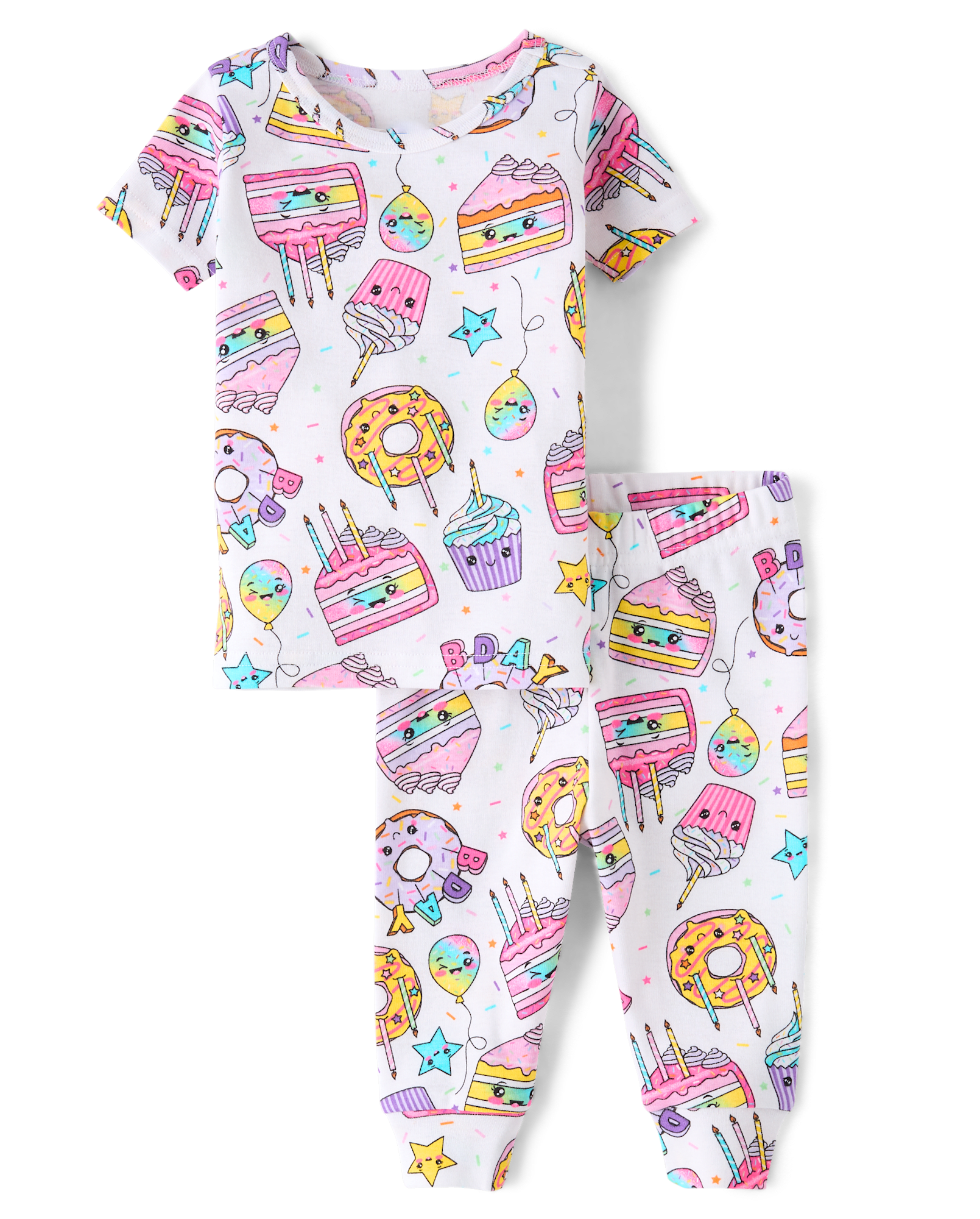 Baby And Toddler Girls Short Sleeve Capybara Snug Fit Cotton Pajamas