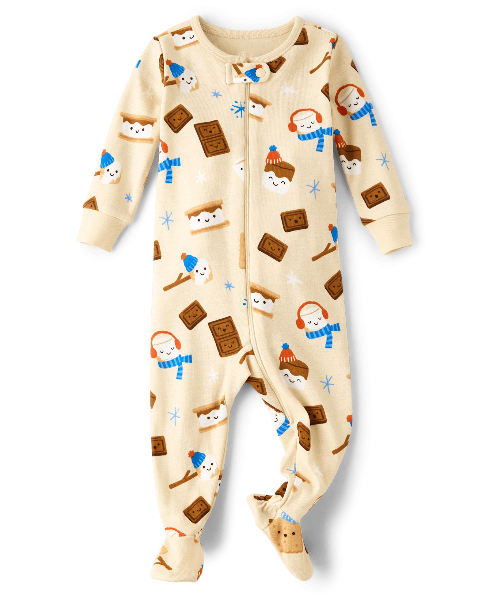 Baby And Toddler Boys Long Sleeve Winter Critter Snug Fit Cotton Footed One Piece Pajamas