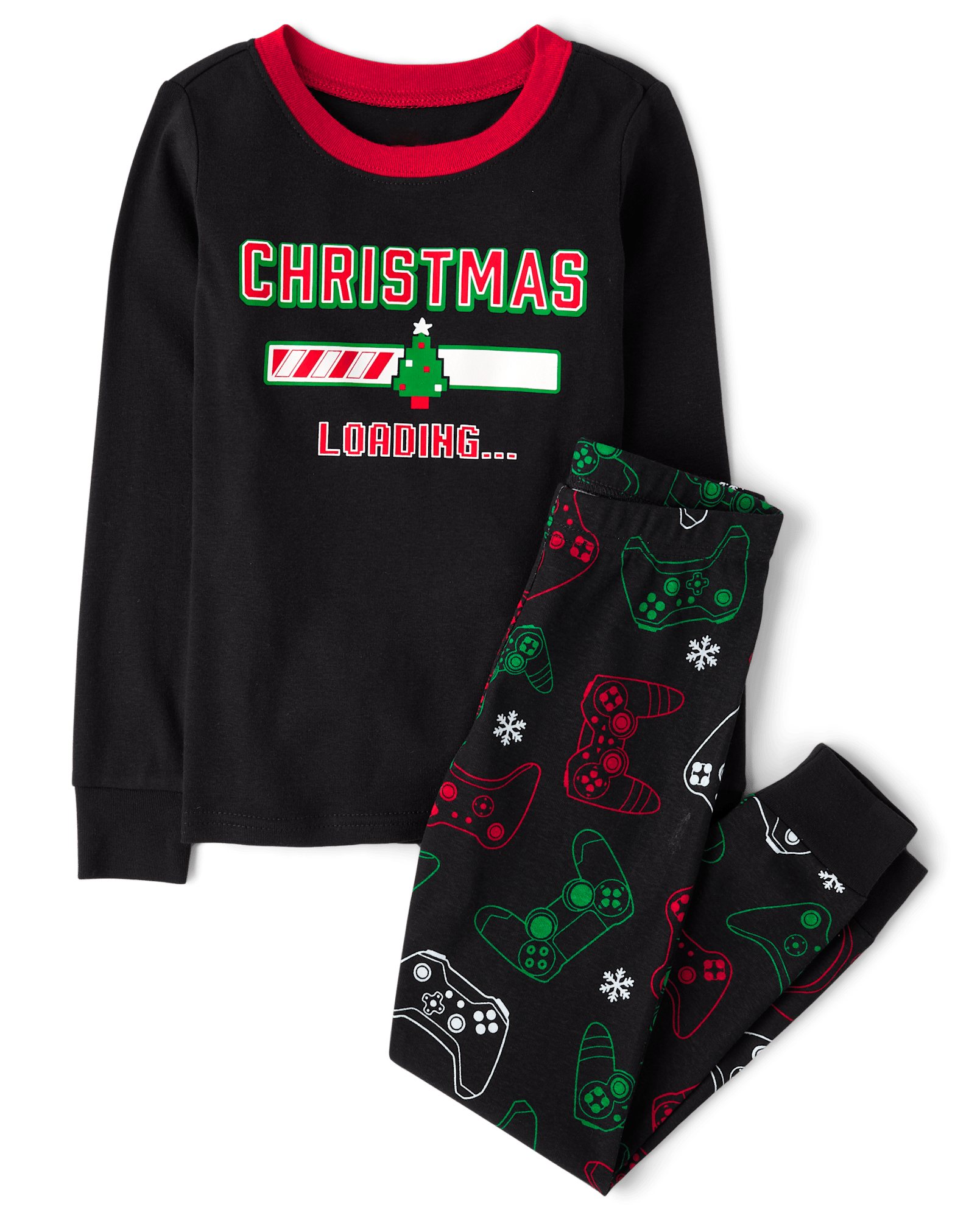 Kids Long Sleeve Christmas Gamer Snug Fit Cotton Pajamas