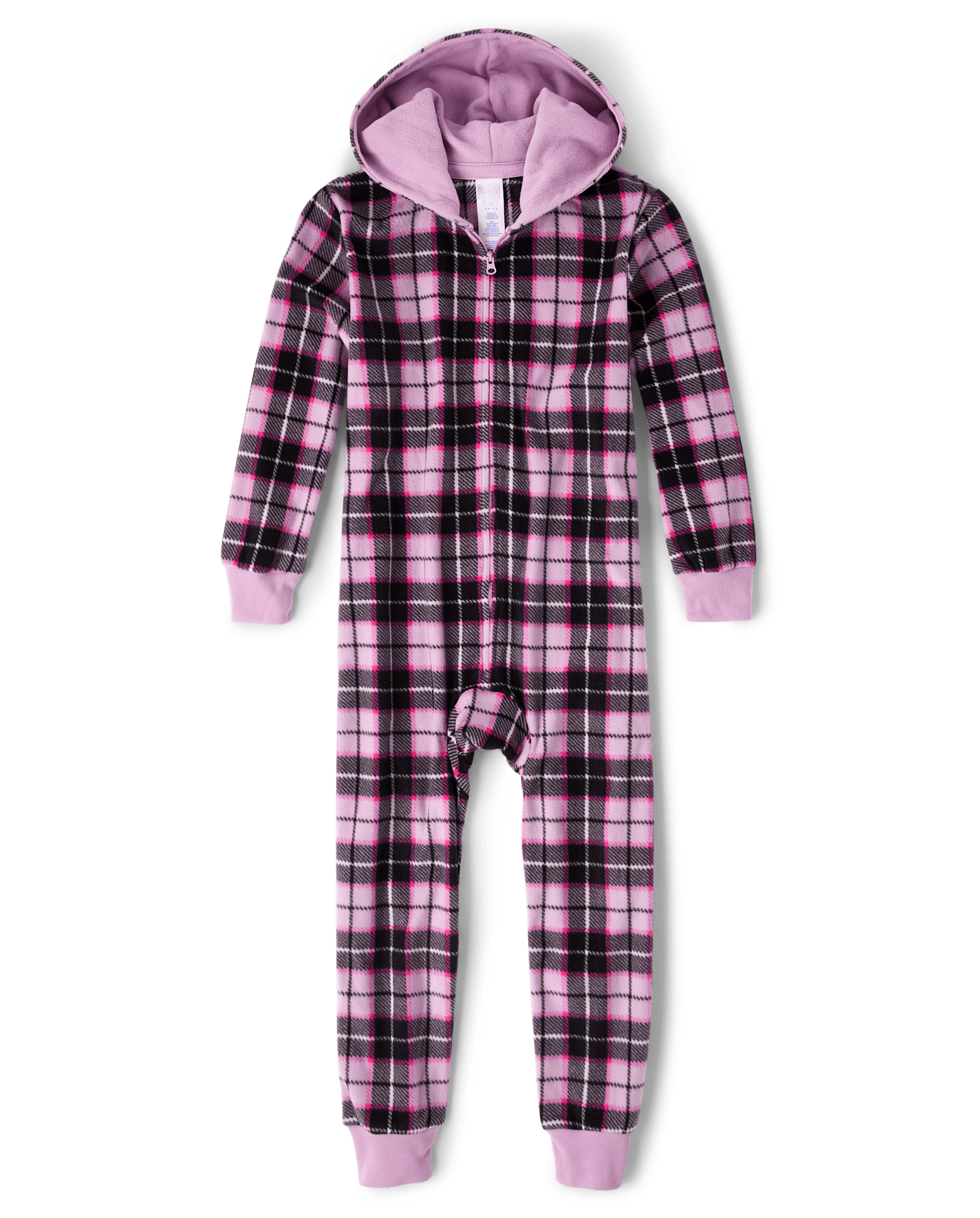 Girls Long Sleeve Tie Dye Unicorn Print Fleece One Piece Pajamas