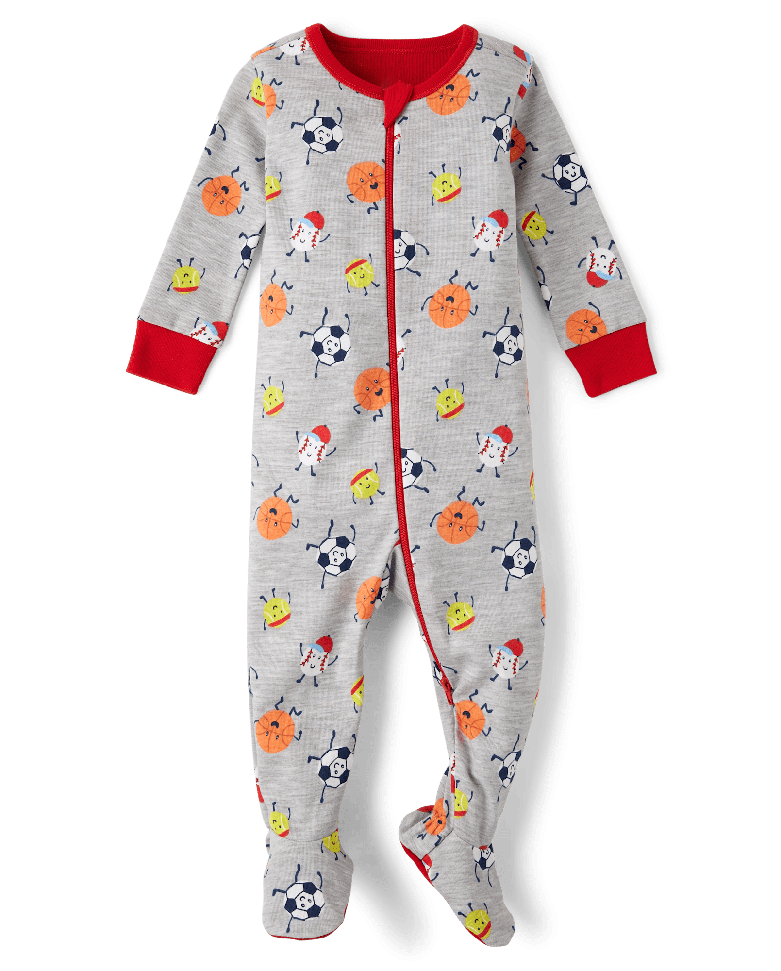 Baby And Toddler Boys Long Sleeve Sports Snug Fit Cotton Footed One Piece Pajamas