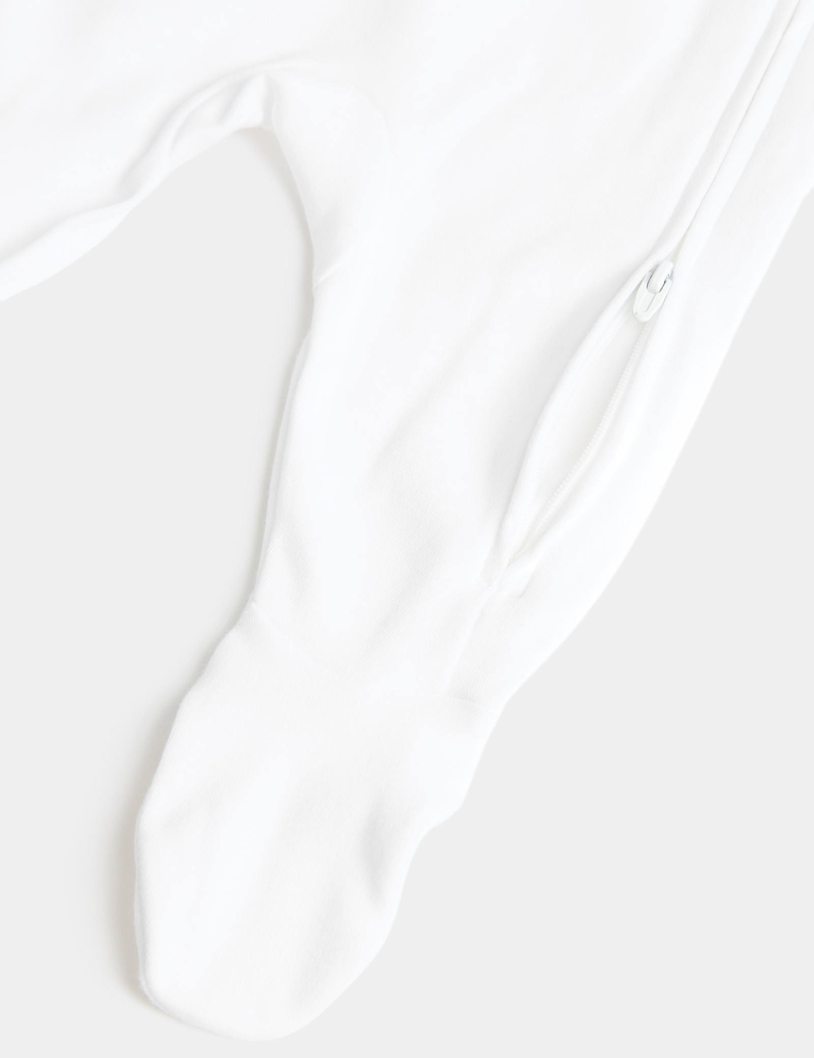 5 Pack Pure Cotton Zip Front Sleepsuits (5lbs-3 Yrs) - WHITE