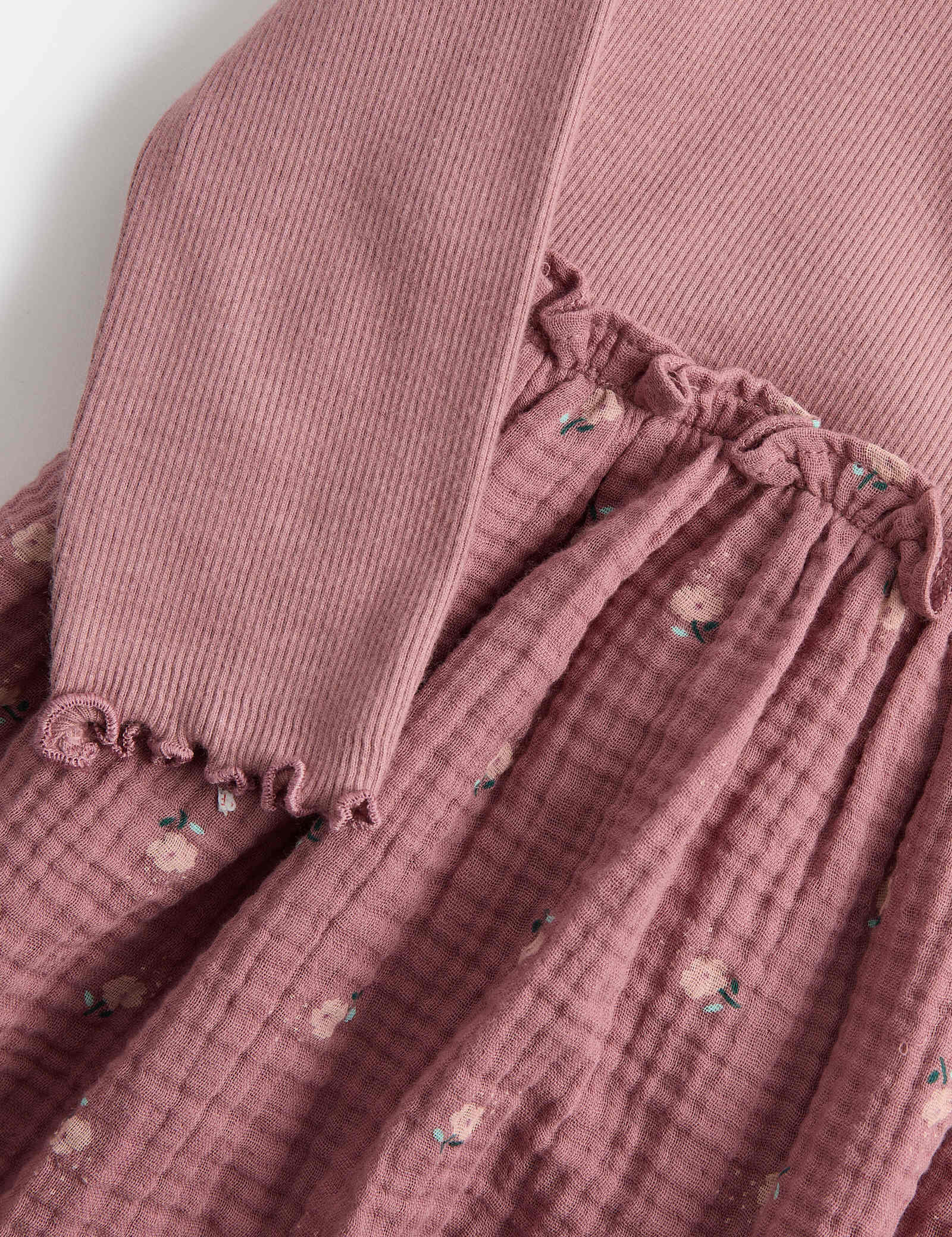 Cotton Rich Dress with Tights (0-5 Yrs) - PINK
