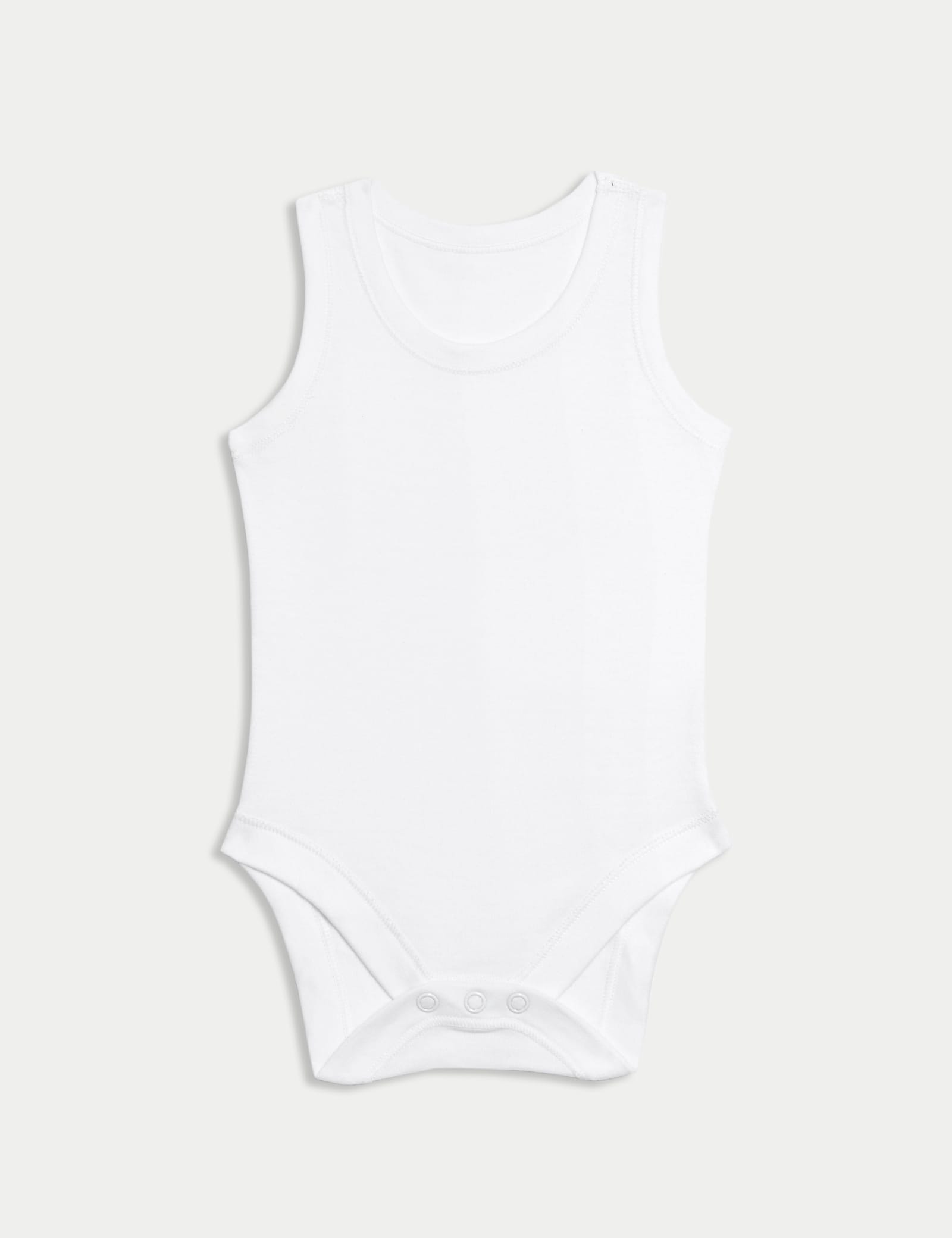 7 Pack Pure Cotton Sleeveless Bodysuits (5lbs-3 Yrs) - WHITE