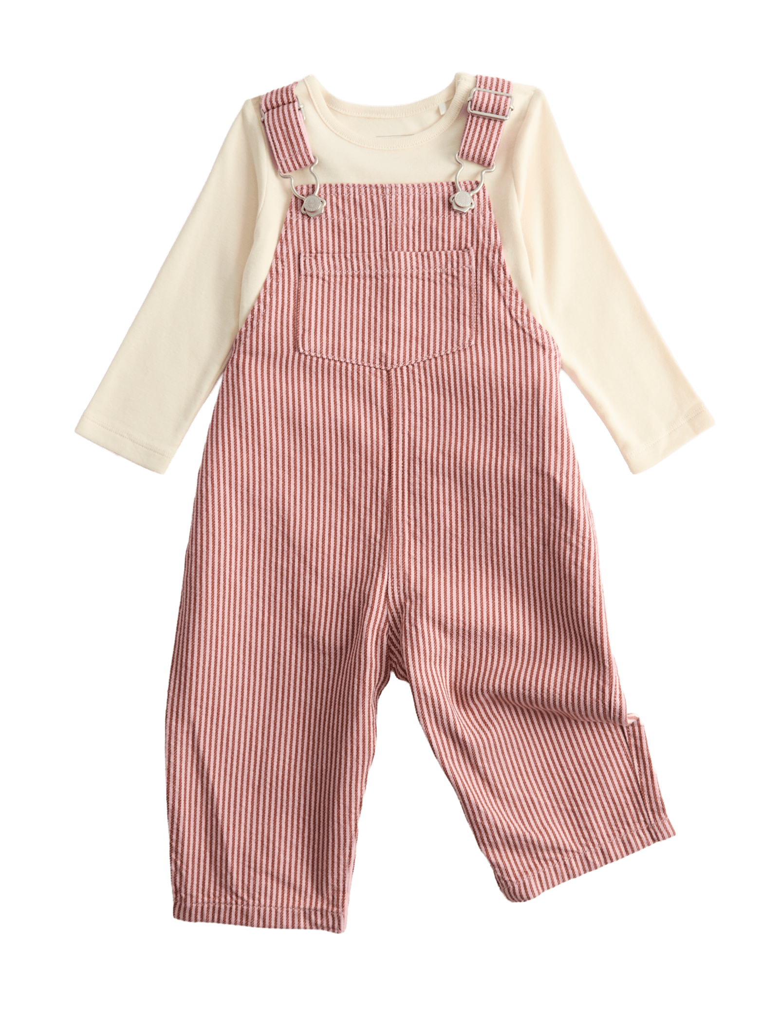Pure Cotton Ticking Stripe Dungaree Outfit (0-3 Yrs)